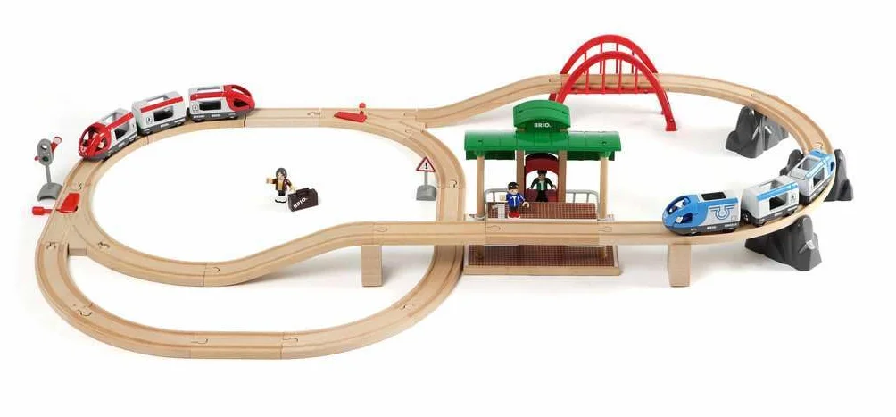 Brio 63351200 Pociąg Osobowy Z Dworcem (63351200) Bezpieczna Zabawka Dla Dzieci Powyżej 3 Lat