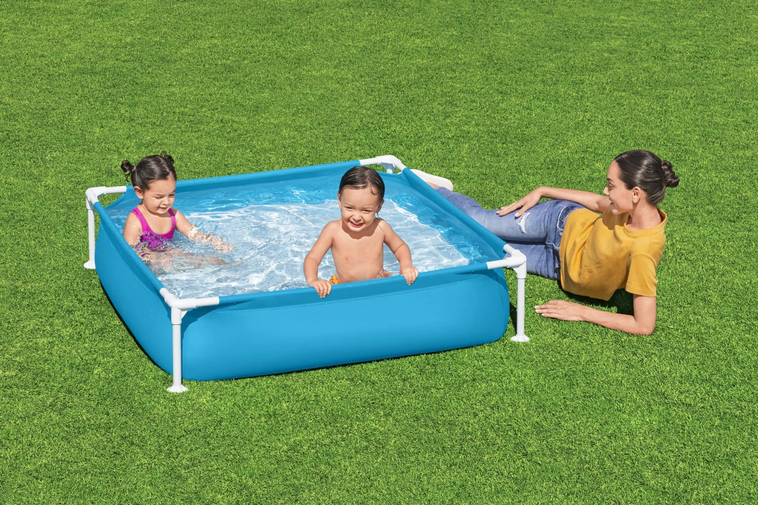 BESTWAY - Basen rurowy - Zabawa na świeżym powietrzu - 56217 - Losowy model - Mój pierwszy basen ramowy - Plastik - 122 cm x 122 cm - Dziecko - Basenik - Od 2 lat