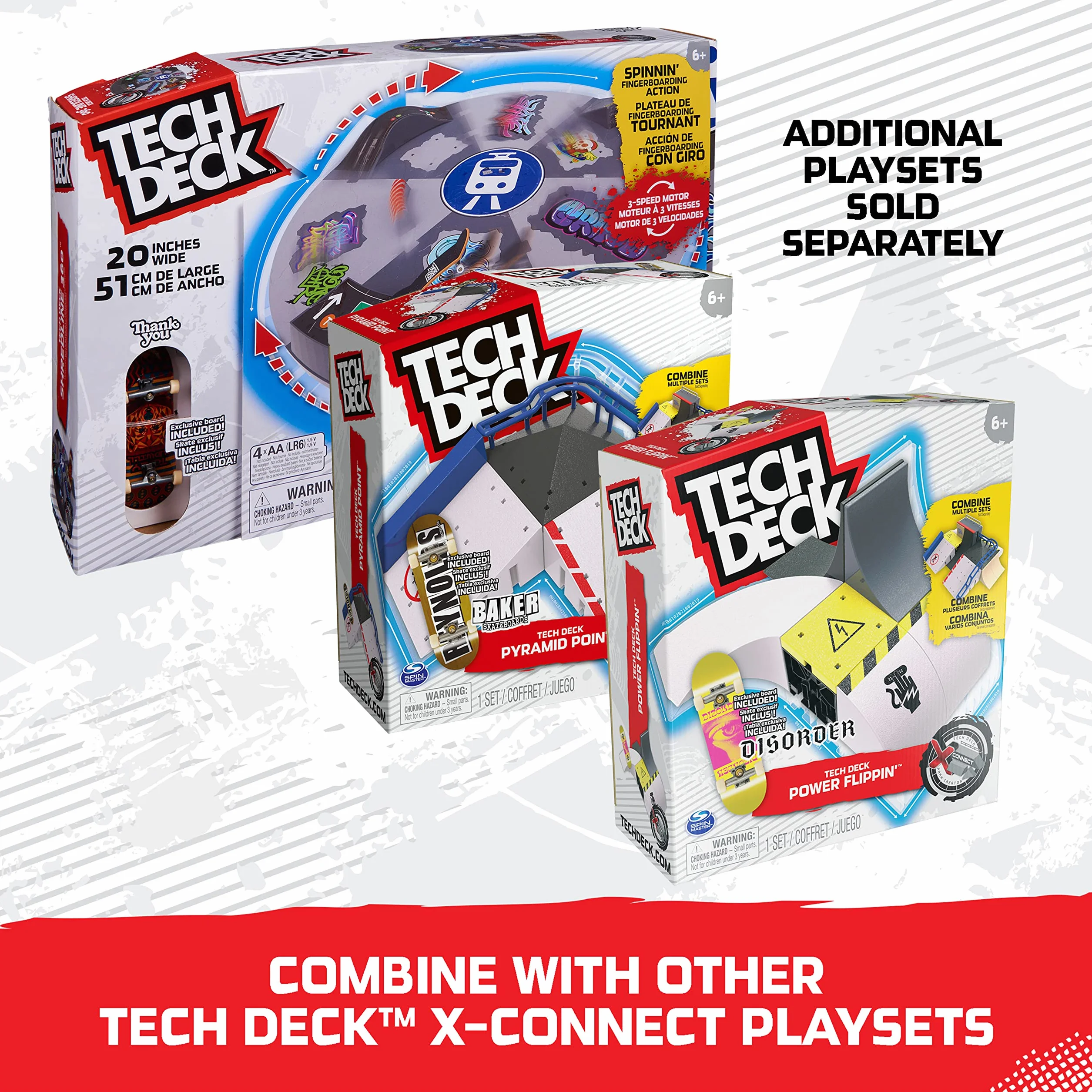 Tech Deck X-Connect zestaw startowy – Power Flippin' zestaw ramp z autentyczną tablicą na palce i akcesoriami