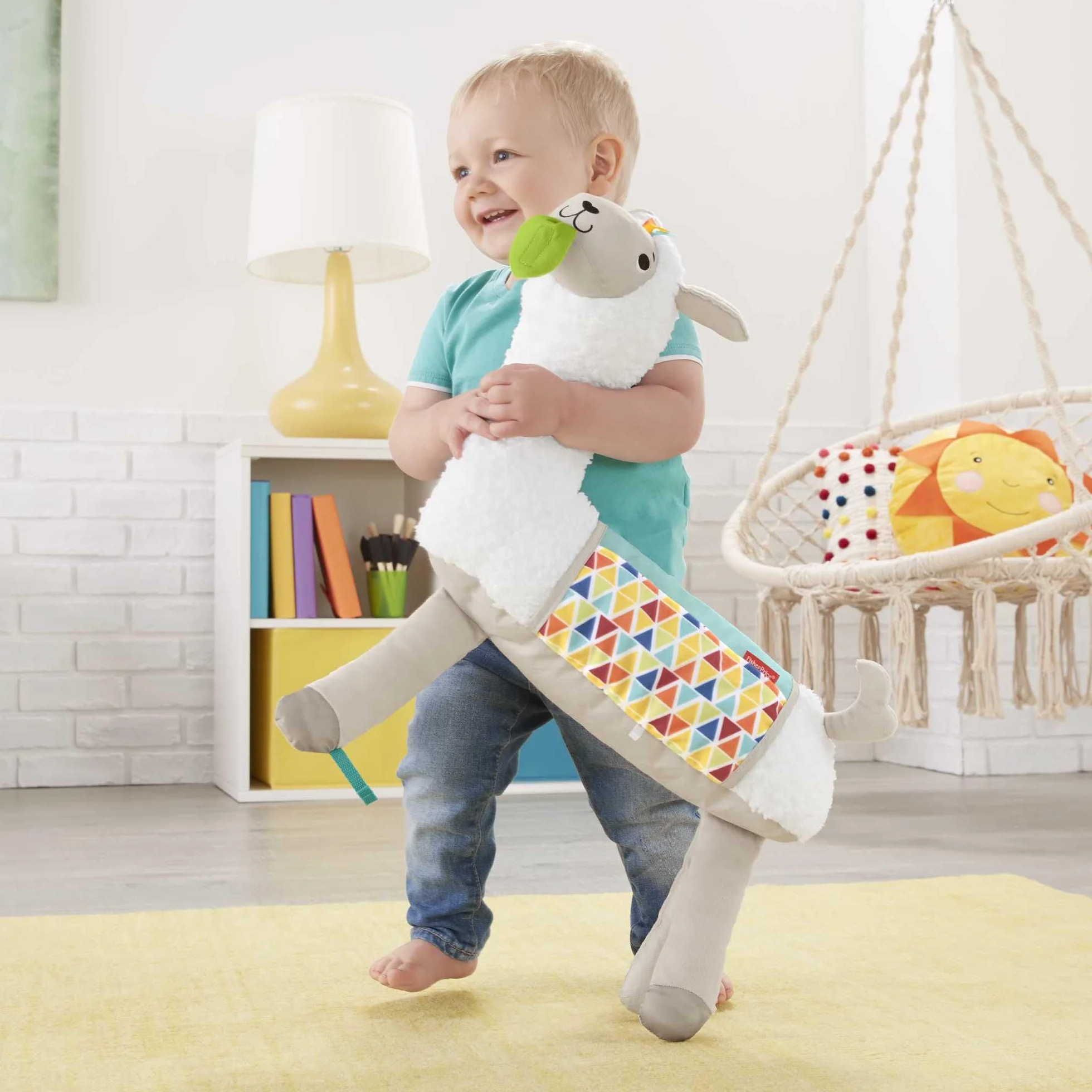 FisherPrice GLK39 4w1 Poduszka Sensoryczna do Zabawy Lamy dla Niemowląt od Urodzenia