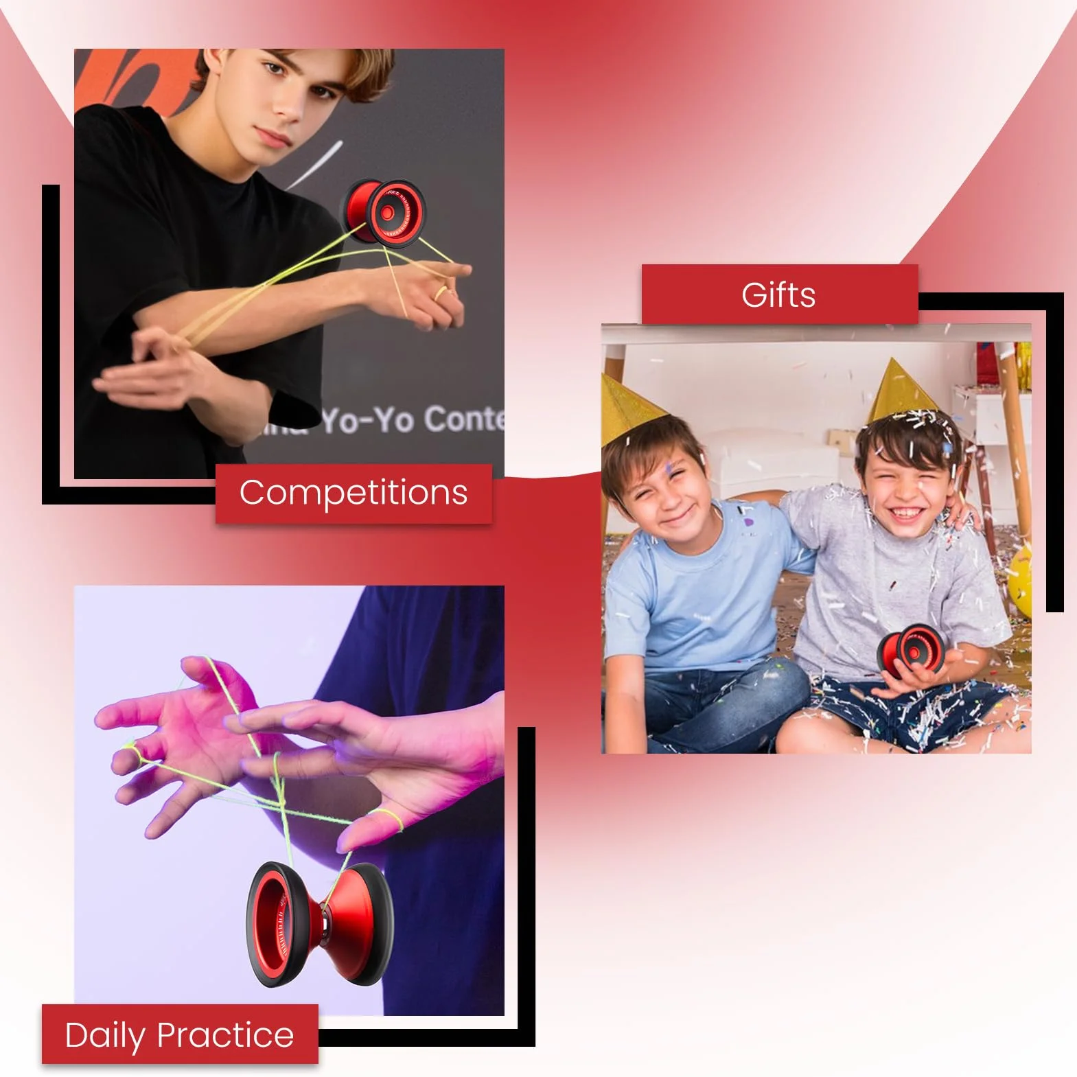 MAGICYOYO V13 Professional YoYo - responsywne Yoyo dla dzieci i niereagujące Yo Yo dla zaawansowanych graczy, trwała metalowa i hybrydowa konstrukcja PC, łatwe kręcenie palcami, idealne dla