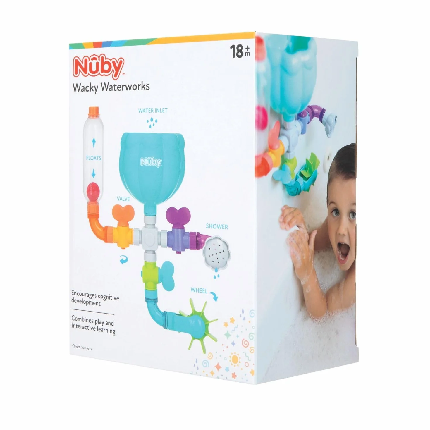 Nuby Wacky Waterworks Węże do kąpieli z zabawkami dla dzieci 3 lat