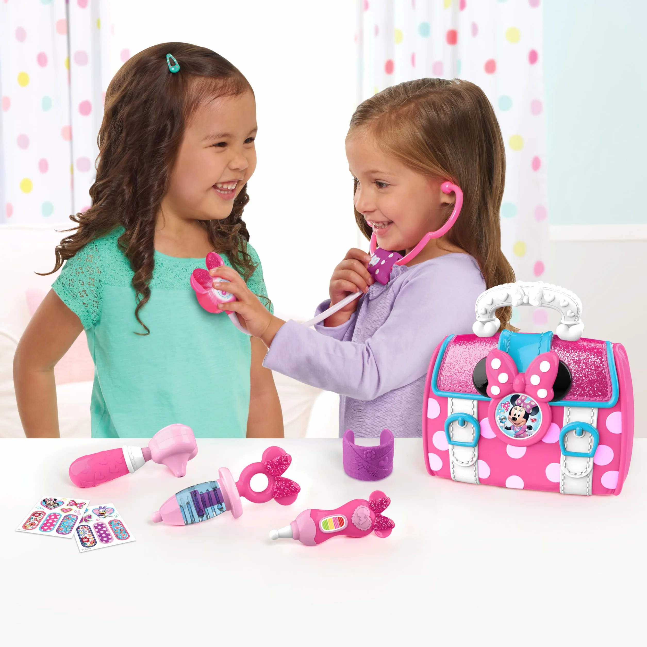 Disney Junior's Minnie Mouse Bow-Care zestaw toreb lekarskich, przebieranie się i udawanie, zabawka dla fanów, dziewcząt, dzieci w wieku od 3 lat