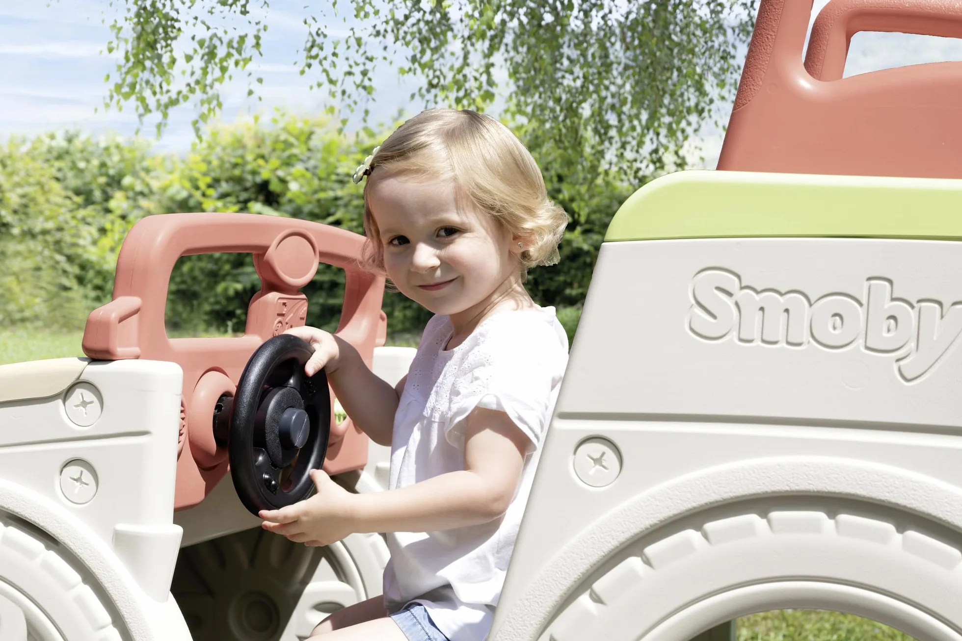 Smoby Life Samochód przygodowy wielofunkcyjny 3 aktywności pozycja kierowcy zjeżdżalnia piaskownica materiał z recyklingu od 18 miesięcy