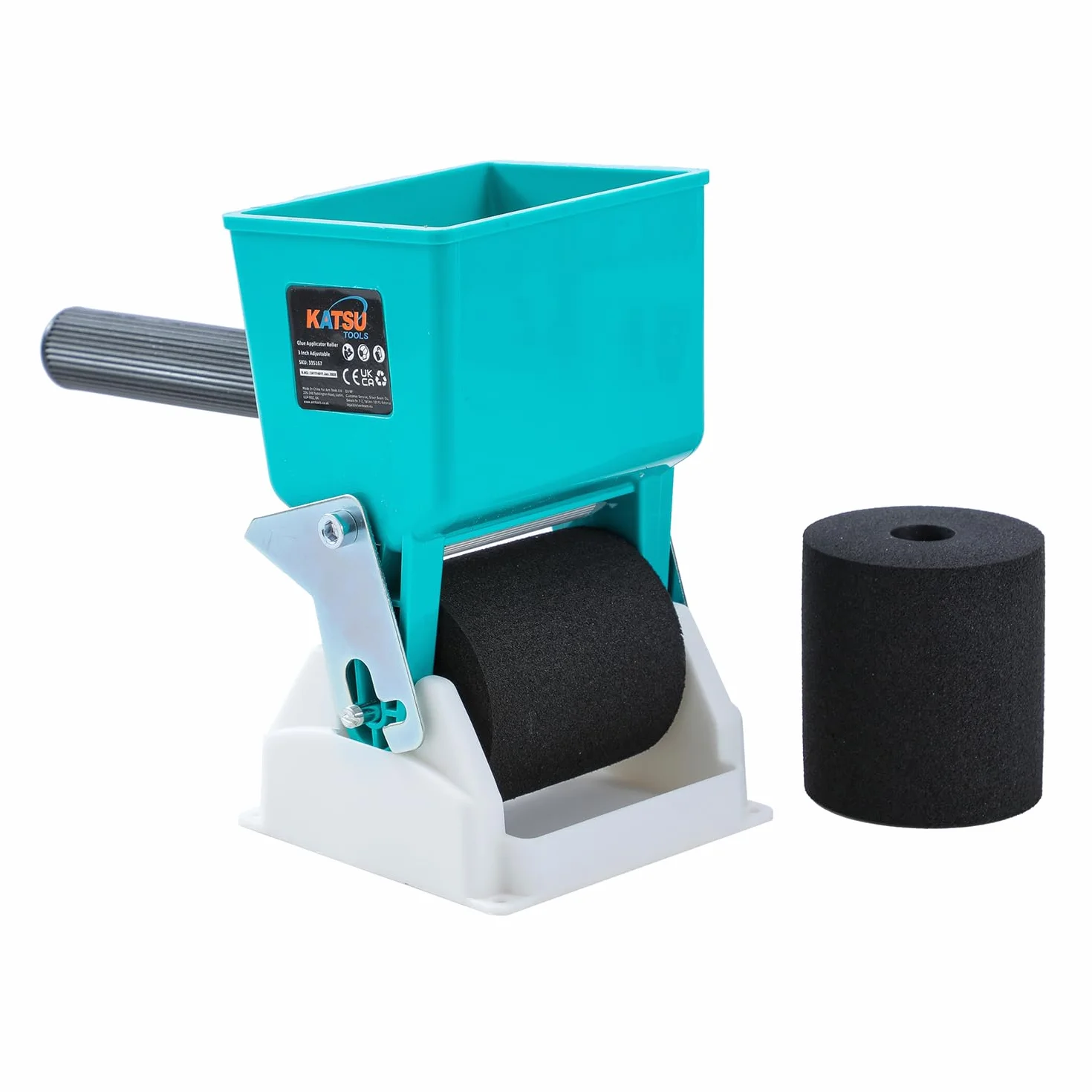 KATSU Tools 335167 Przenośny aplikator kleju, 7 cm, 180 ml, regulowane natężenie przepływu, ręczny wałek samoprzylepny do samodzielnego wykonania stolarza