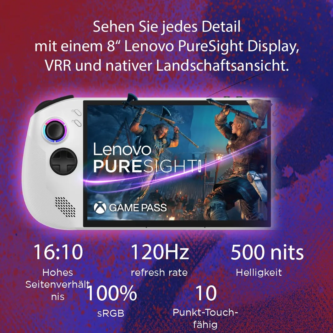 Lenovo Legion Go S konsola do gier, wy?wietlacz WUXGA 8", AMD Ryzen Z2 Go, 32 GB RAM, 1 TB SSD, karta graficzna AMD Radeon | Win11 | kolor bia?y | w zestawie 3 miesi?ce Xbox Game Pass Ultimate [video game]