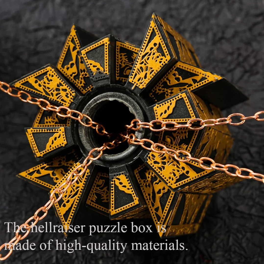 Hellraiser Lament Puzzle Zestaw Zdejmowany z Łańcuchami i Podstawą Rekwizyt Horror