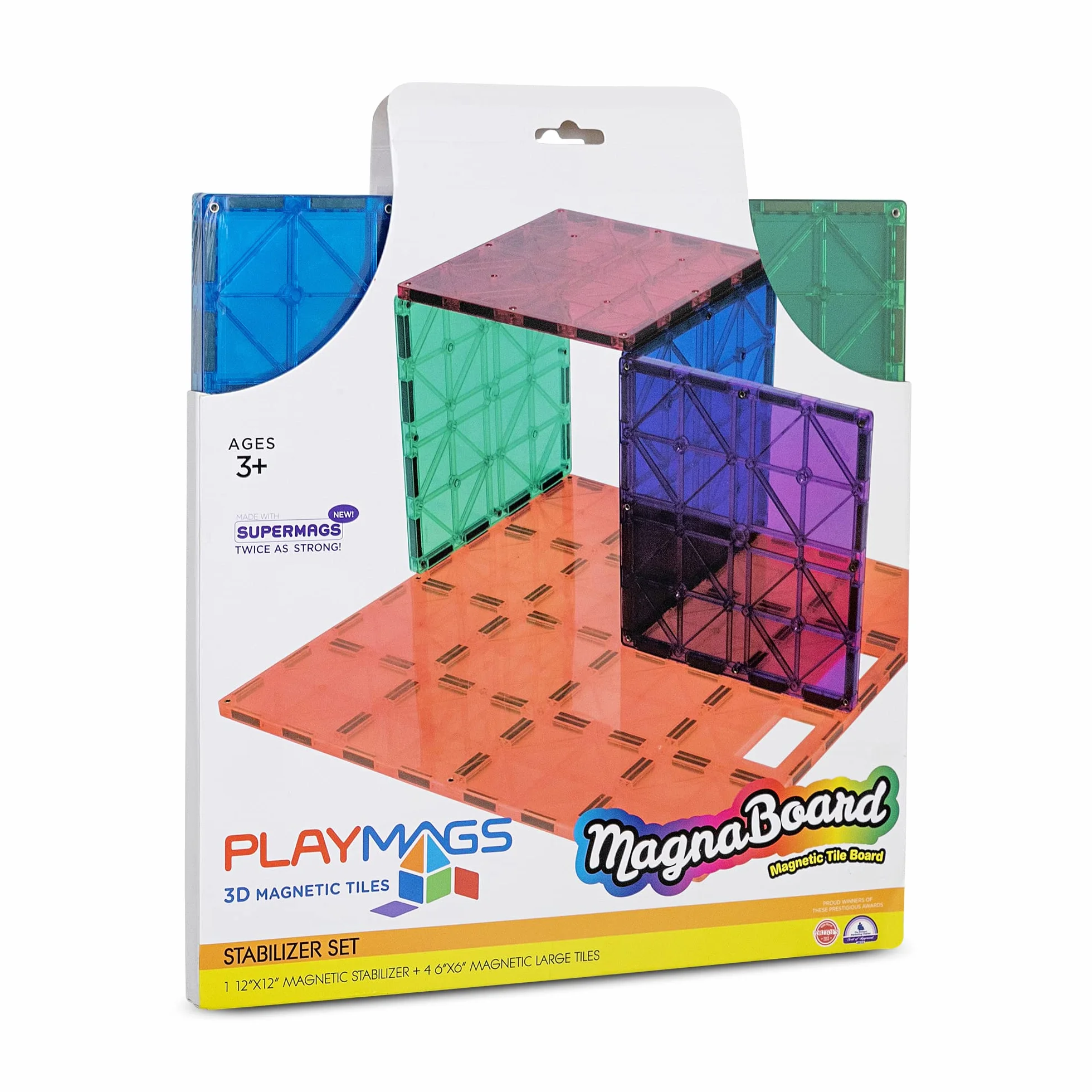 Playmags: Super Durable budynku Stabilizer Set, Wielka dodać do wszystkich zestawów Magnet kafelki, współpracuje ze wszystkimi wiodącymi markami 1-12 „x12” i 4-6 „x 6” (kolory mogą się zmieniać)
