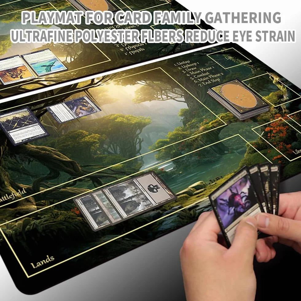 Gra planszowa MTG Playmat + darmowa wodoodporna torba, obszyte krawędzie, gładka gumowa powierzchnia, mata do zabawy MTG ze strefami (oryginalny anioł lotu alabastrowy) (MTG (15))