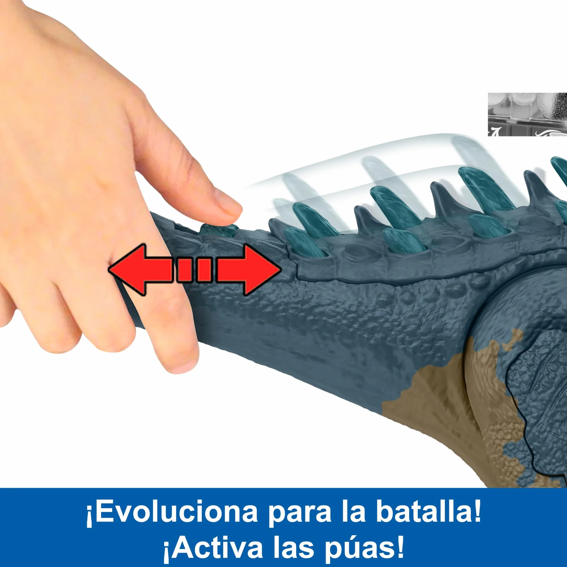 Mattel Jurassic World Straszny Atak Allozaur Figurka dinozaura z atakiem paszczą, rykiem i kolcami aktywowanymi przyciskiem HRX51