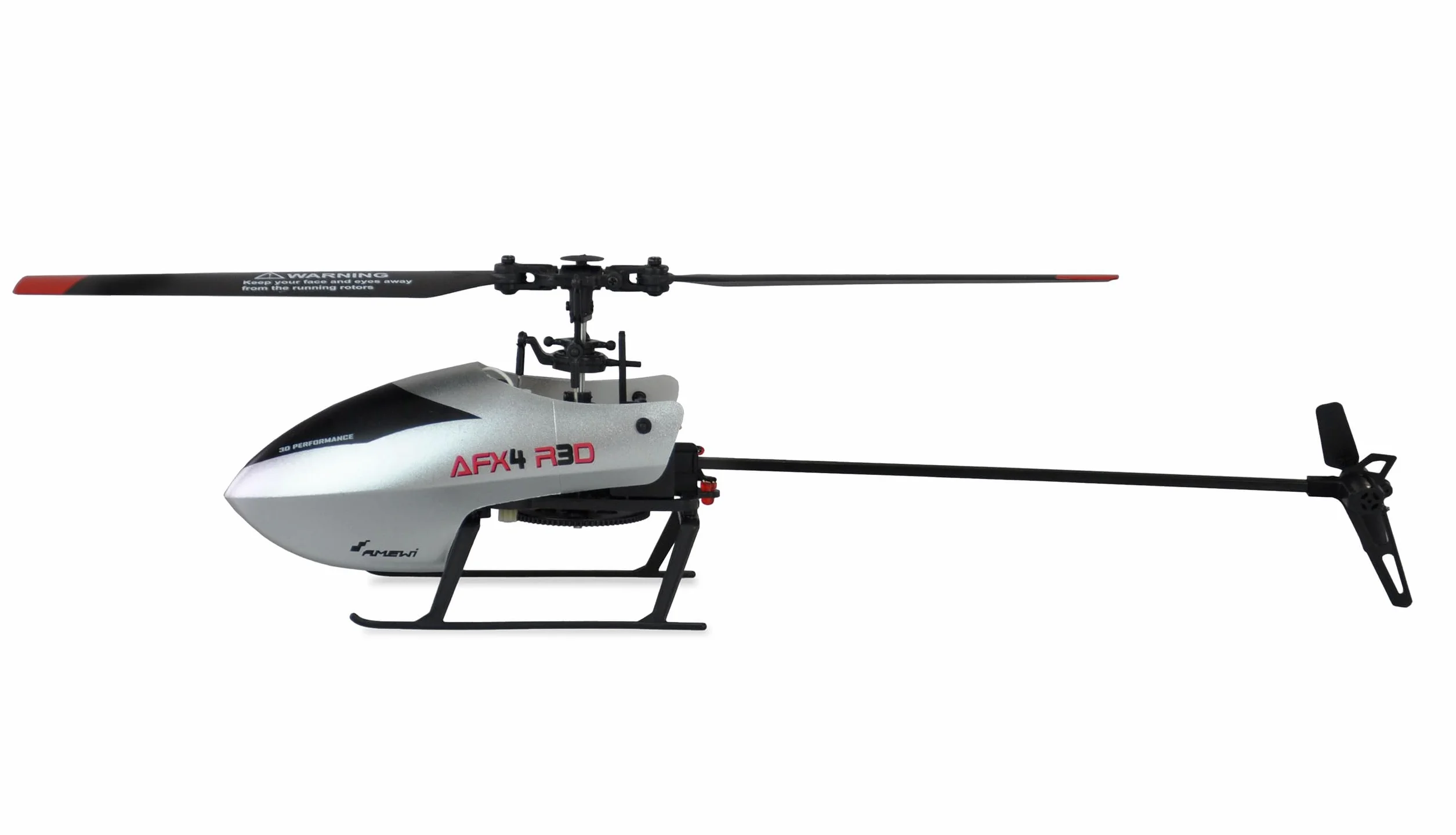 Amewi 25329 AFX4 R3D helikopter z pojedynczym rotorem, 4-kanałowy 6G, w zestawie funkcja toczenia 3D, automatyczne uruchamianie i automatyzacja RTF