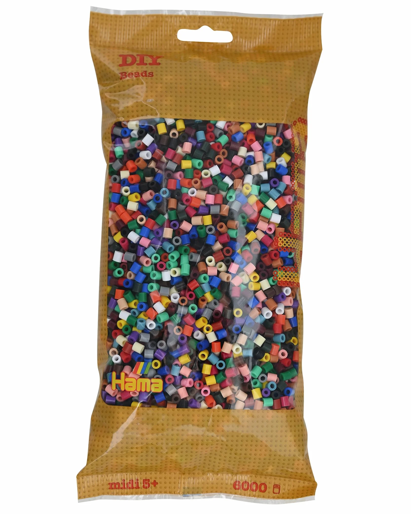 Hama Perlen 205-67 woreczek z ok. 6000 kolorowych koralików midi o srednicy 5 mm w jednolitym kolorze, kreatywna zabawa dla mlodszych i starszych.