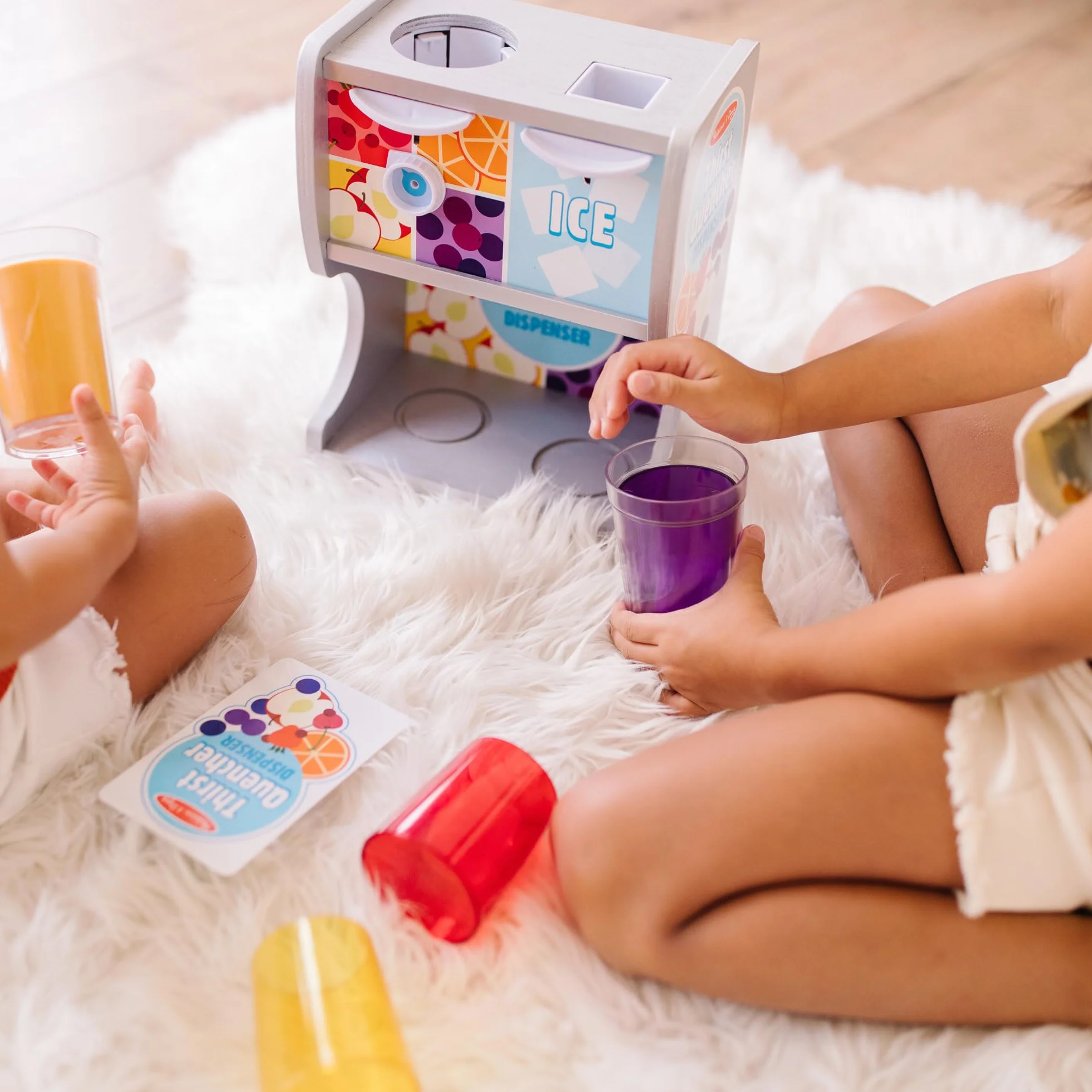 Melissa & Doug Thirst Quencher Dispenser Żywność do Zabawy, Wielokolorowy, 10 Elementów