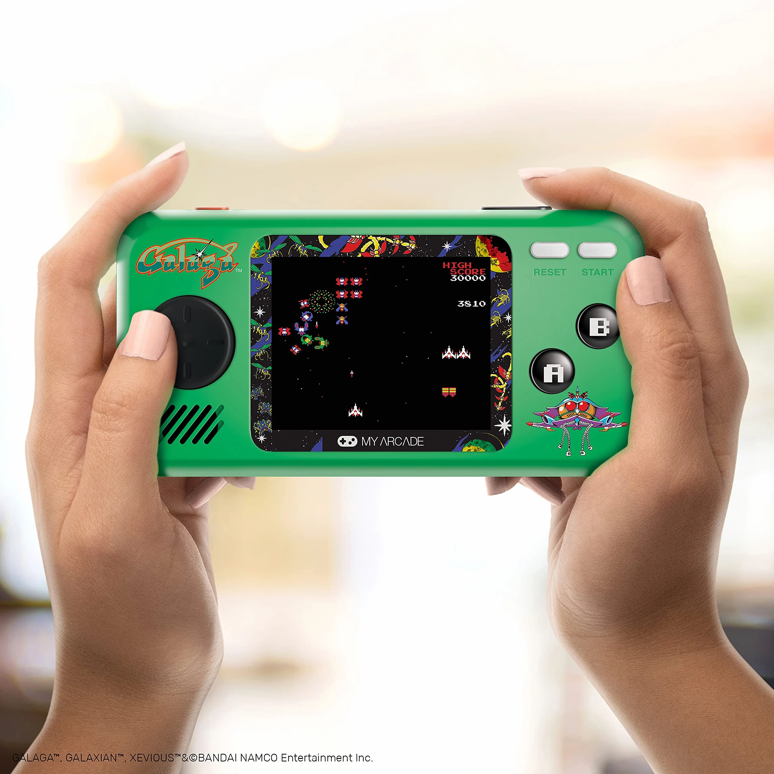 My Arcade Galaga Konsola do Gier Typu Plug & Play, Zielony, 2.75"