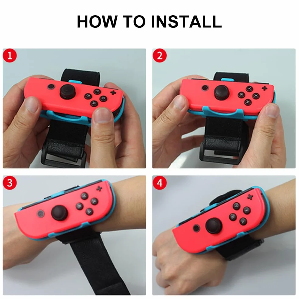 Cerioll 2 x pasek kompatybilny z przełącznikiem, paski do Nintendo Switch, regulowany elastyczny pasek kompatybilny z Joycon, opaska do tańca dla dorosłych i dzieci