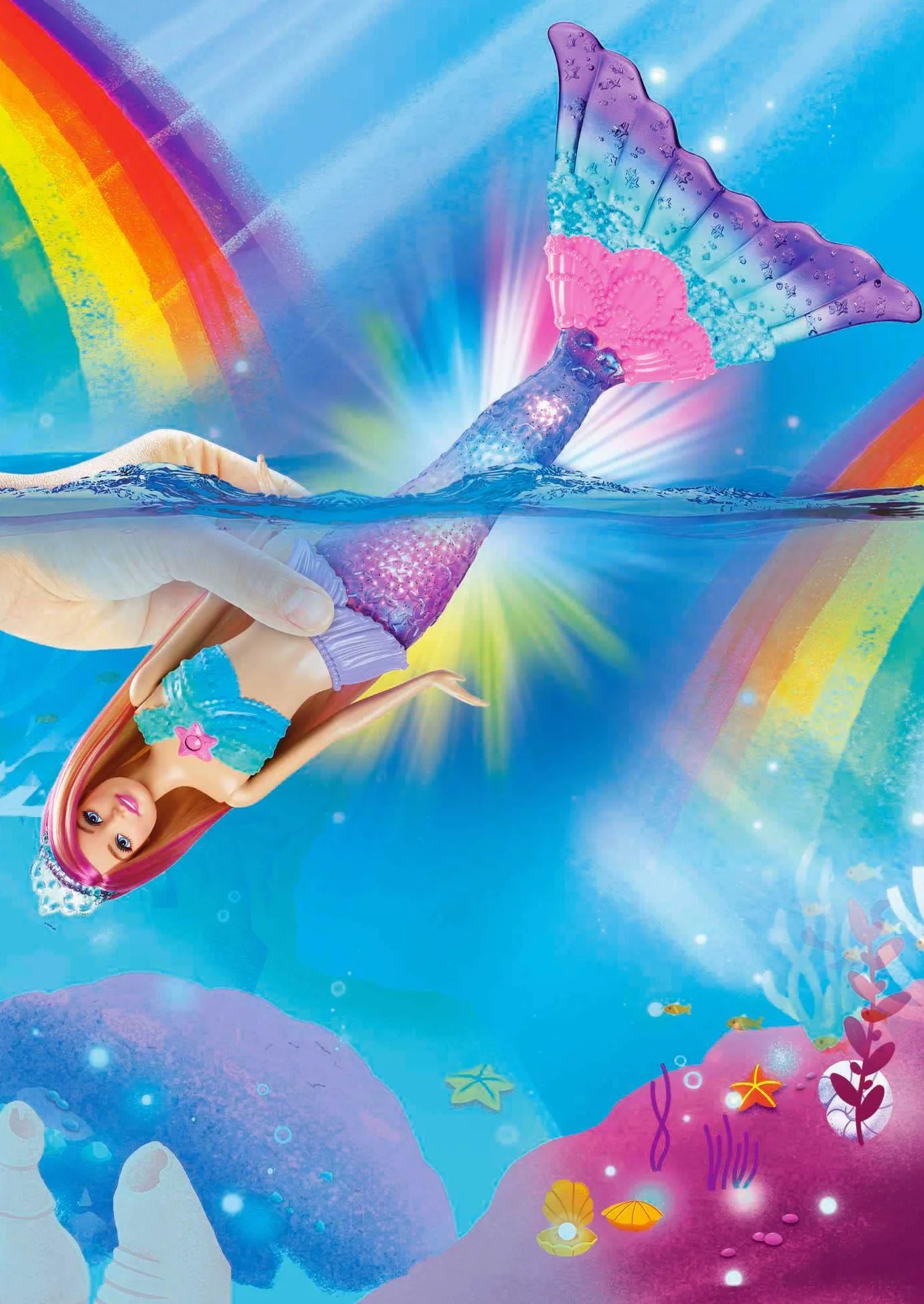Barbie Dreamtopia Malibu Syrenka Migoczące światełka Lalka, HDJ36