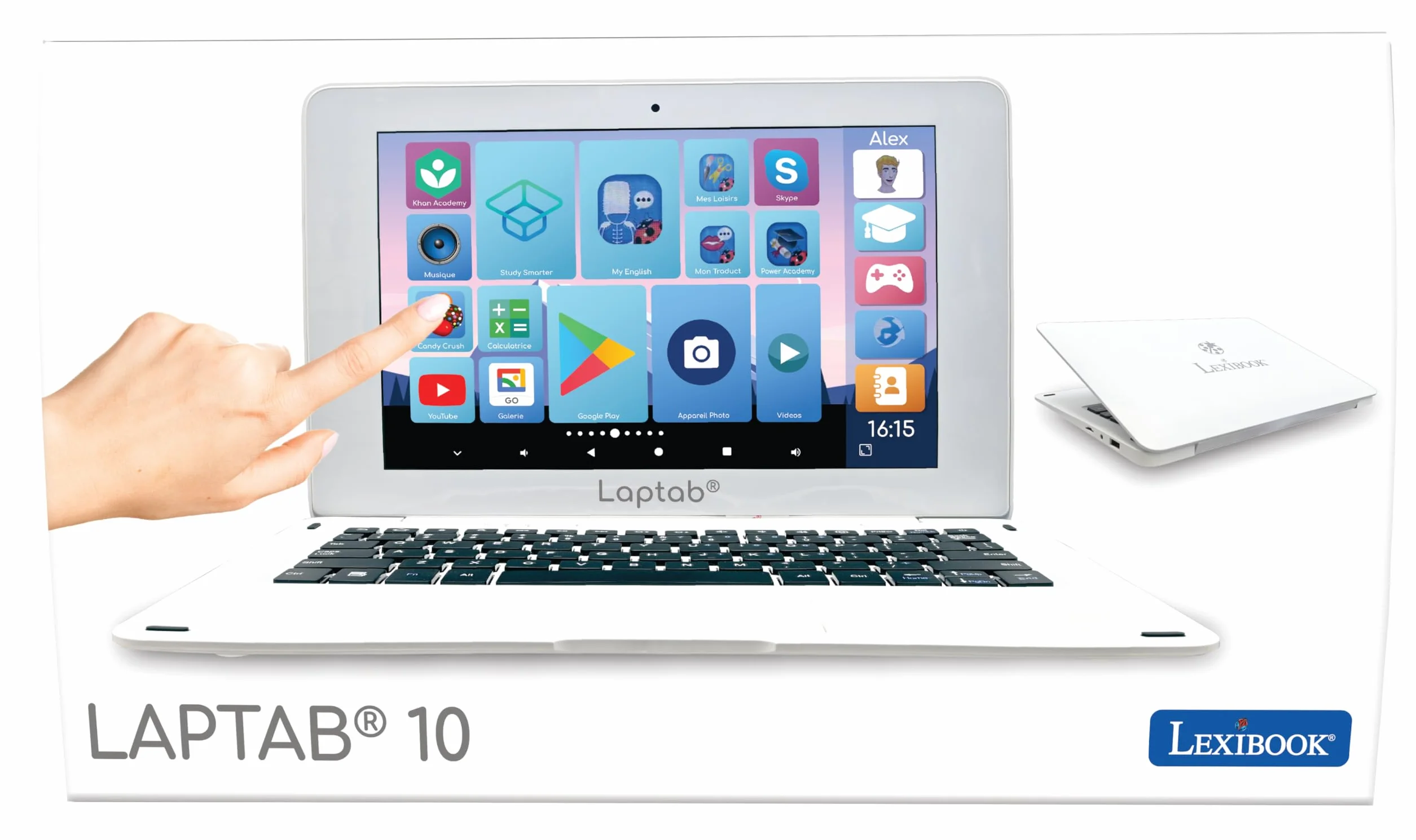 Lexibook, LAPTAB® 11, laptop z ekranem dotykowym, dla całej rodziny, treści edukacyjne i zabawne, działa z systemem Android™, kontrola rodzicielska, ultracienki i lekki, LT11FR