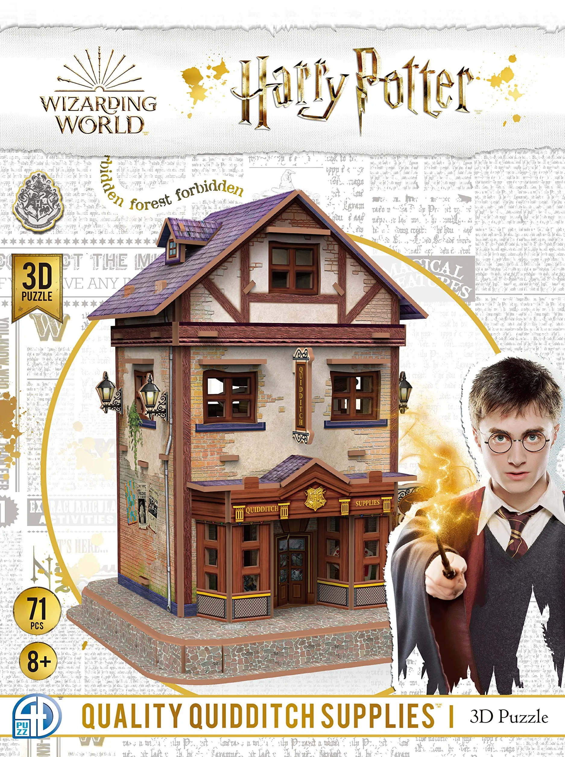 Asmodee - HARRY POTTER - Puzzle 3D ze sklepu z akcesoriami do quidditcha - wierne odwzorowanie - Dla dzieci od 8 lat - 1 gracz - 120 minut czasu - wciągająca kreatywna rozrywka - wersja francuska