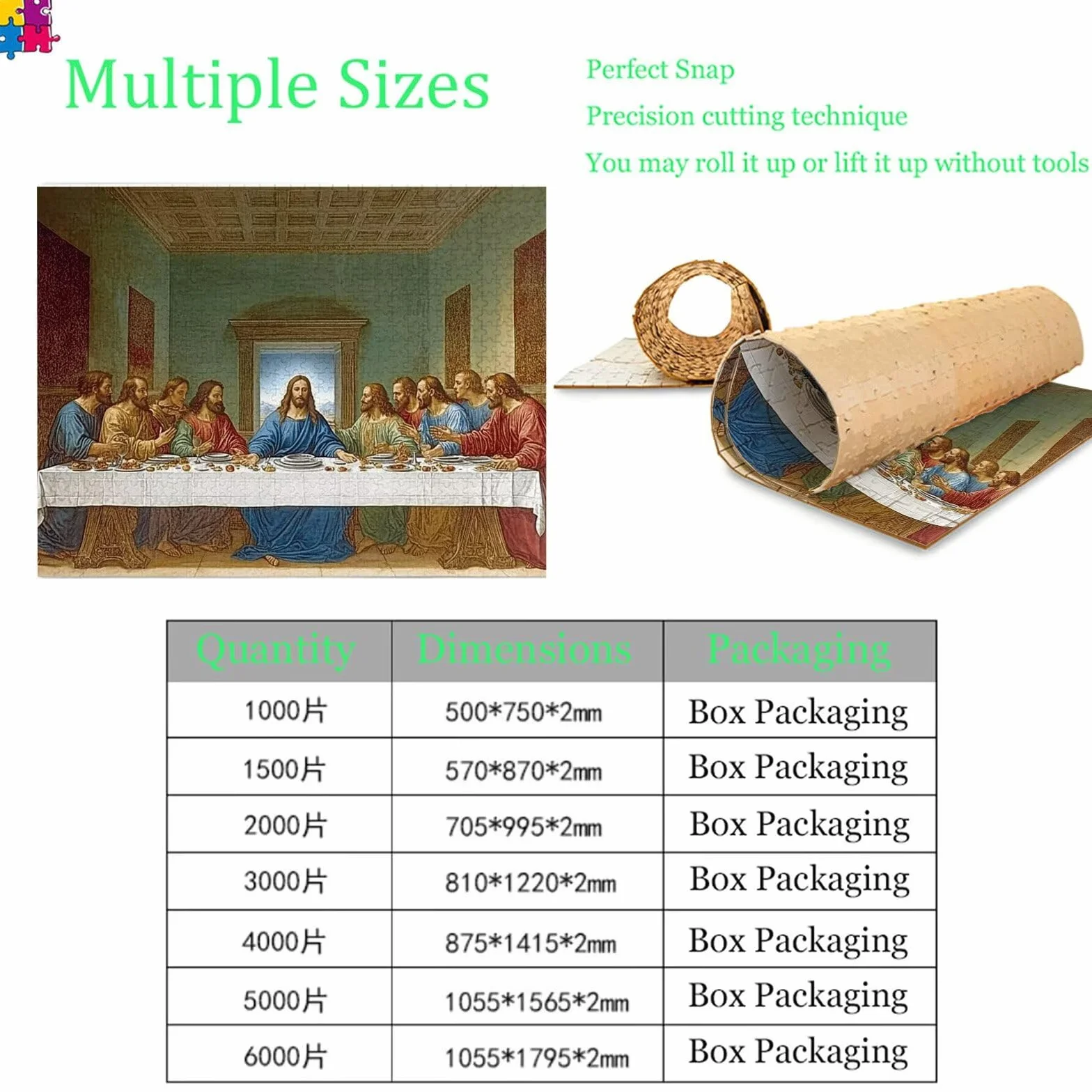 House The Last Supper Puzzle – 5000 puzzli dla dorosłych – tylna strona zawiera przewodniki z drukowanymi literami – elementy pasują do siebie przytulnie – drewniane puzzle dla dorosłych 150 x 100 cm