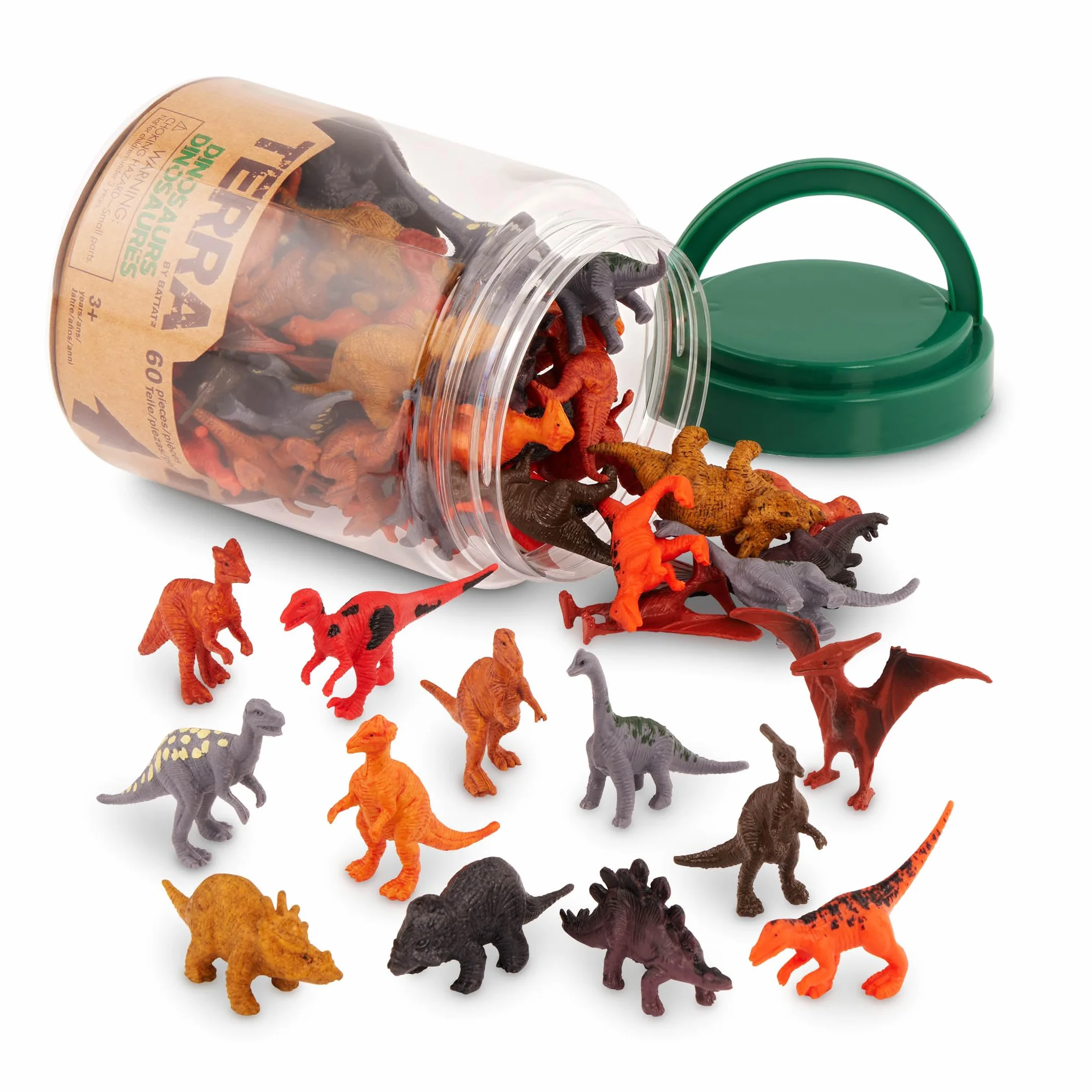 Terra by Battat Dinozaury – różne miniaturowe figurki z dinozaurami dla dzieci od 3 lat (60 szt.)