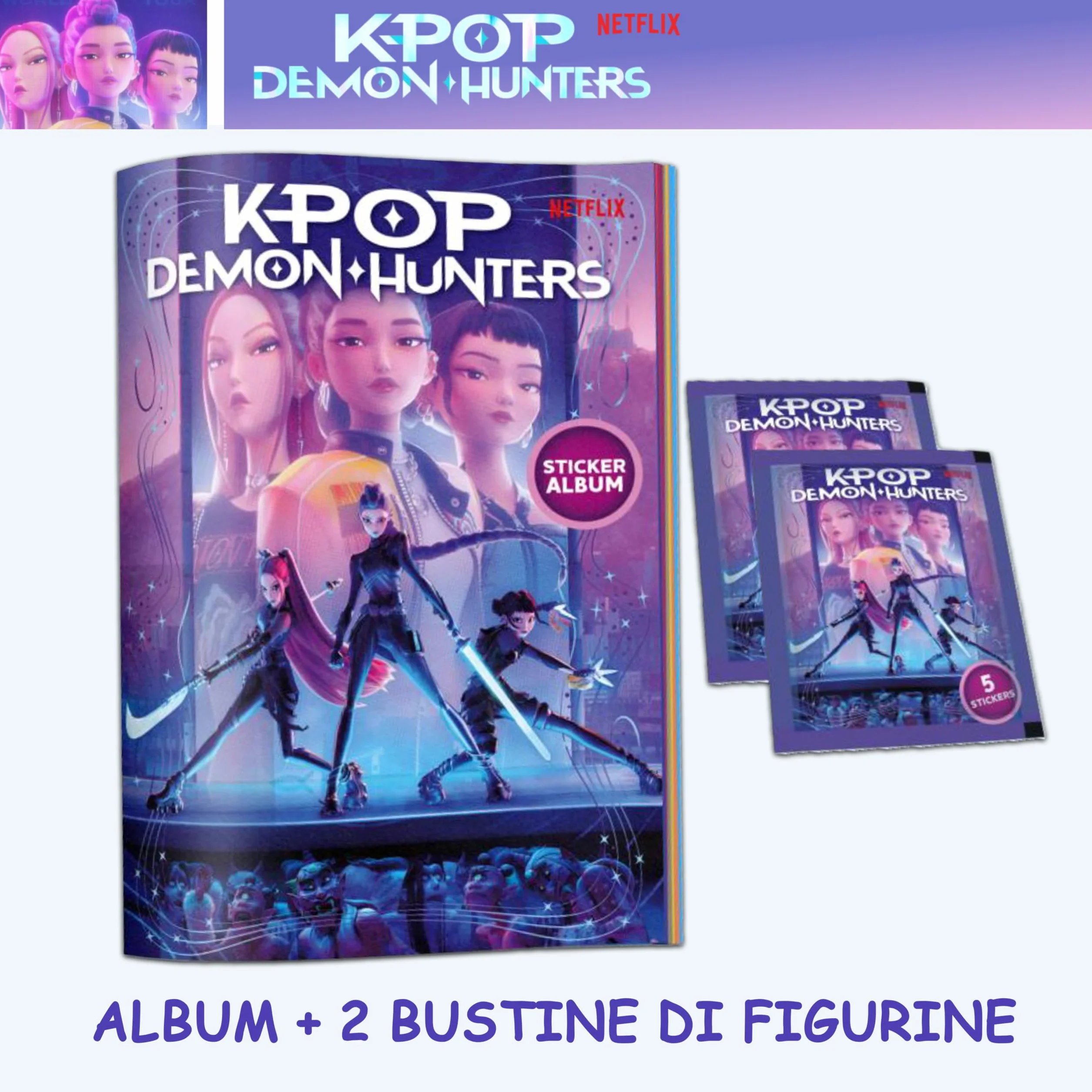 KPOP DEMON HUNTERS Album z 2 torebkami + bezpłatny plakat, pakiet startowy, naklejki biurowe Netflix