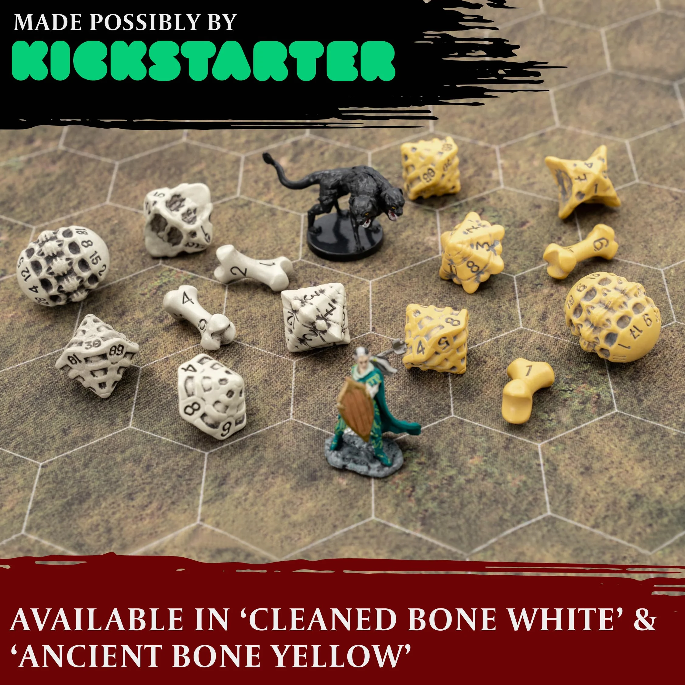 Zestaw Kości DND - Zestaw 7 Wielościennych Kości RPG Czaszka i Kości / Skull & Bone Dice Set - D20, D12,%D10, D10, D8, D6 i D4. Prezent dla Fanów Dungeons & Dragons, Pathfinder, D&D Akcesoria (Białe)
