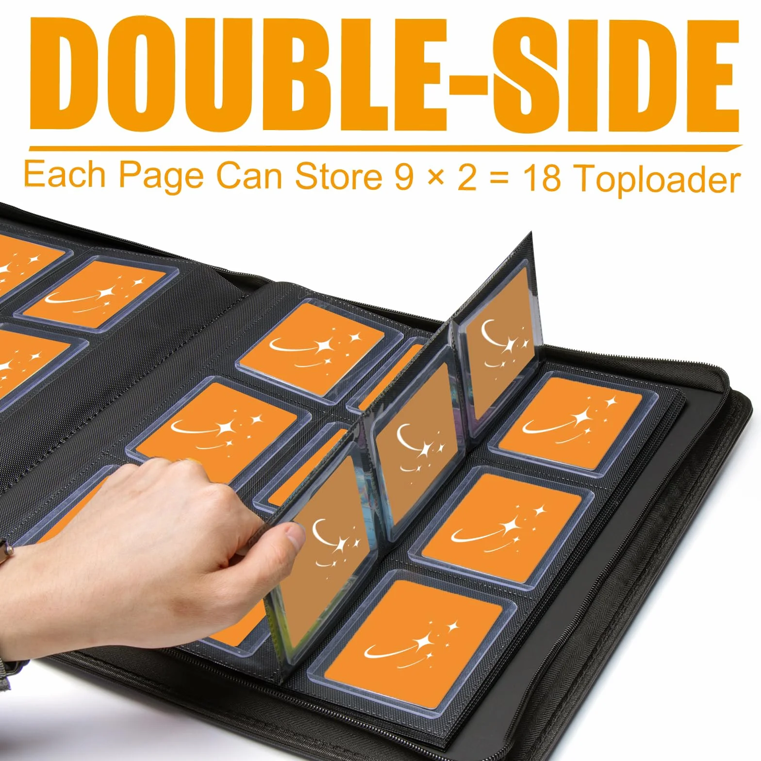 TopLoader Binder teczka na zeszyty 9 przegródek album na karty kolekcjonerskie 360 3" x 4"
