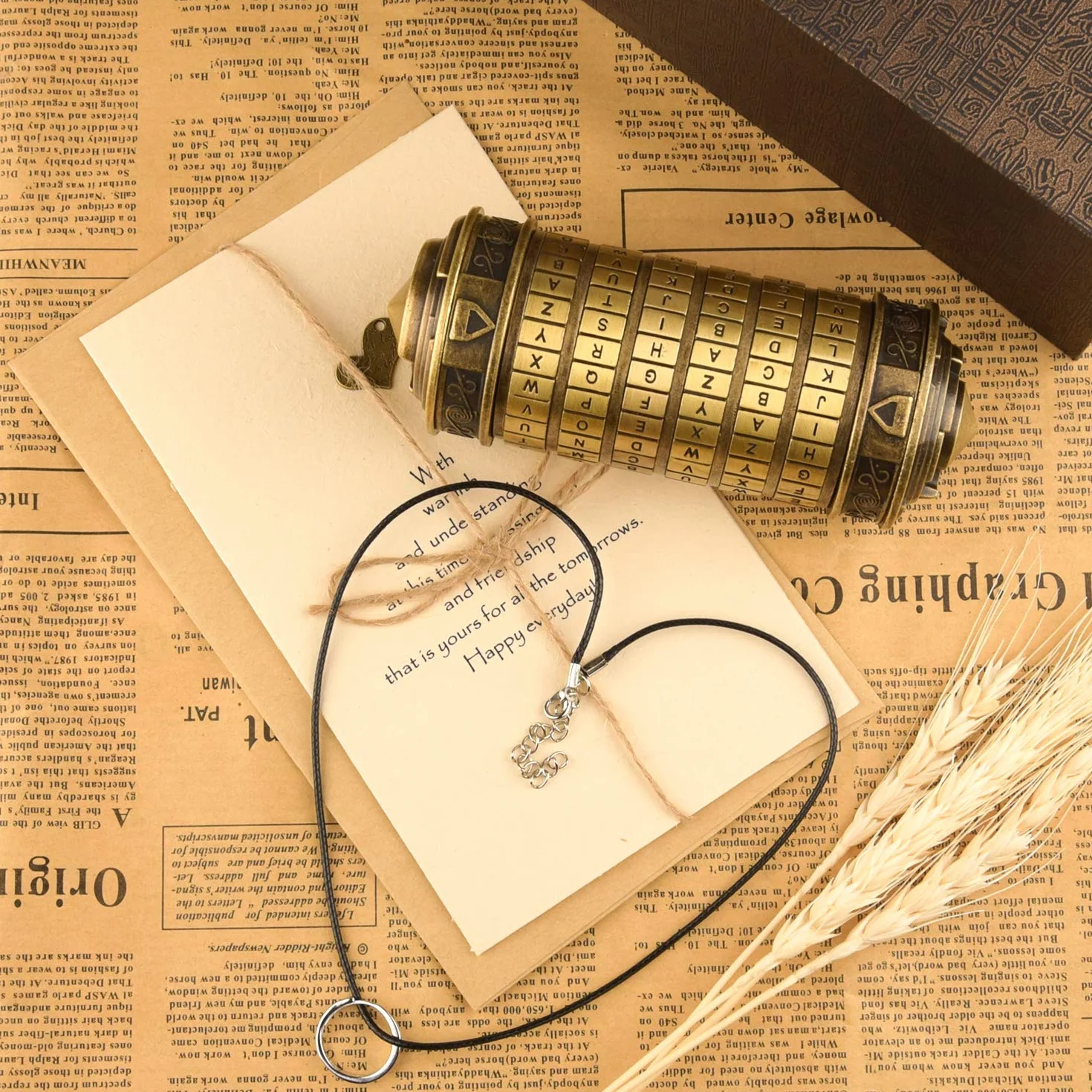 TUPARKA 5 sztuk Da Vinci Code Mini Cryptex Puzzle Boxes, interesujący kreatywny prezent brąz