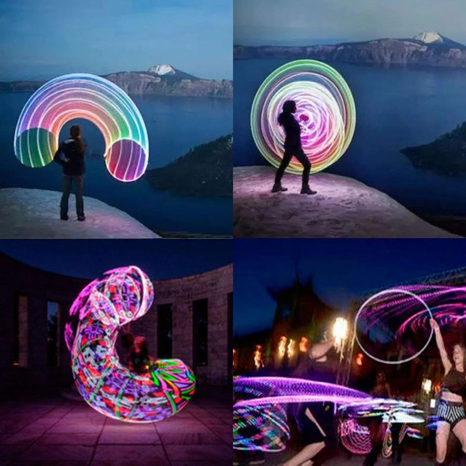 Obręcz LED, Automatyczna Zmiana Koloru RGB 35 Cali, Sprzęt do ćwiczeń Tanecznych Rozświetlający Obręcz dla Dzieci Dorosłych Początkujących ćwiczenia Taneczne Light Up Hoop Fitness