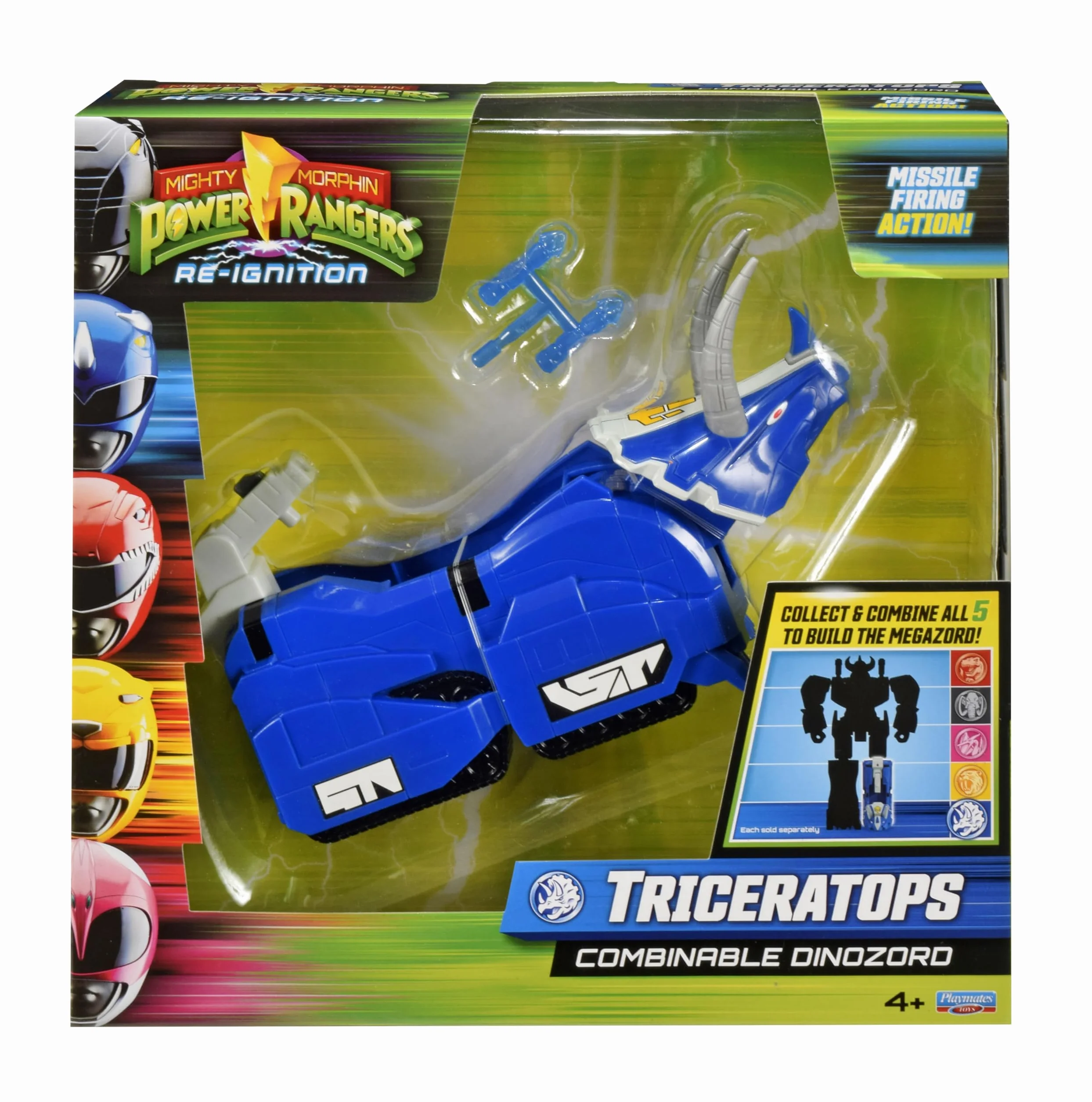Power Rangers - Kolekcja Megazord, przegubowe Zords, Figurka, 20 cm, model Triceratops Dinozord, dla dzieci od 4 lat, PWG051
