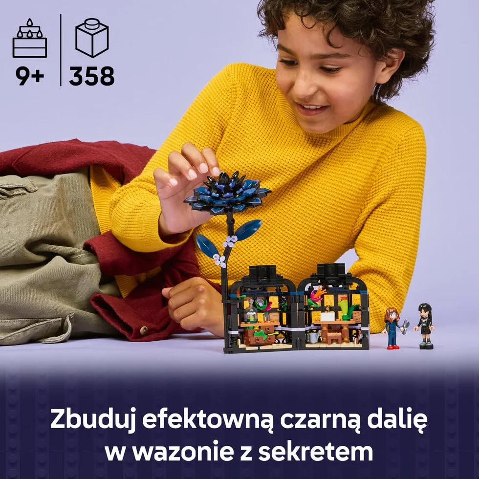 LEGO Wednesday Kwiat czarnej dalii zestaw z małą szklarnią i minilaleczkami 76784 dla dzieci od 9 lat