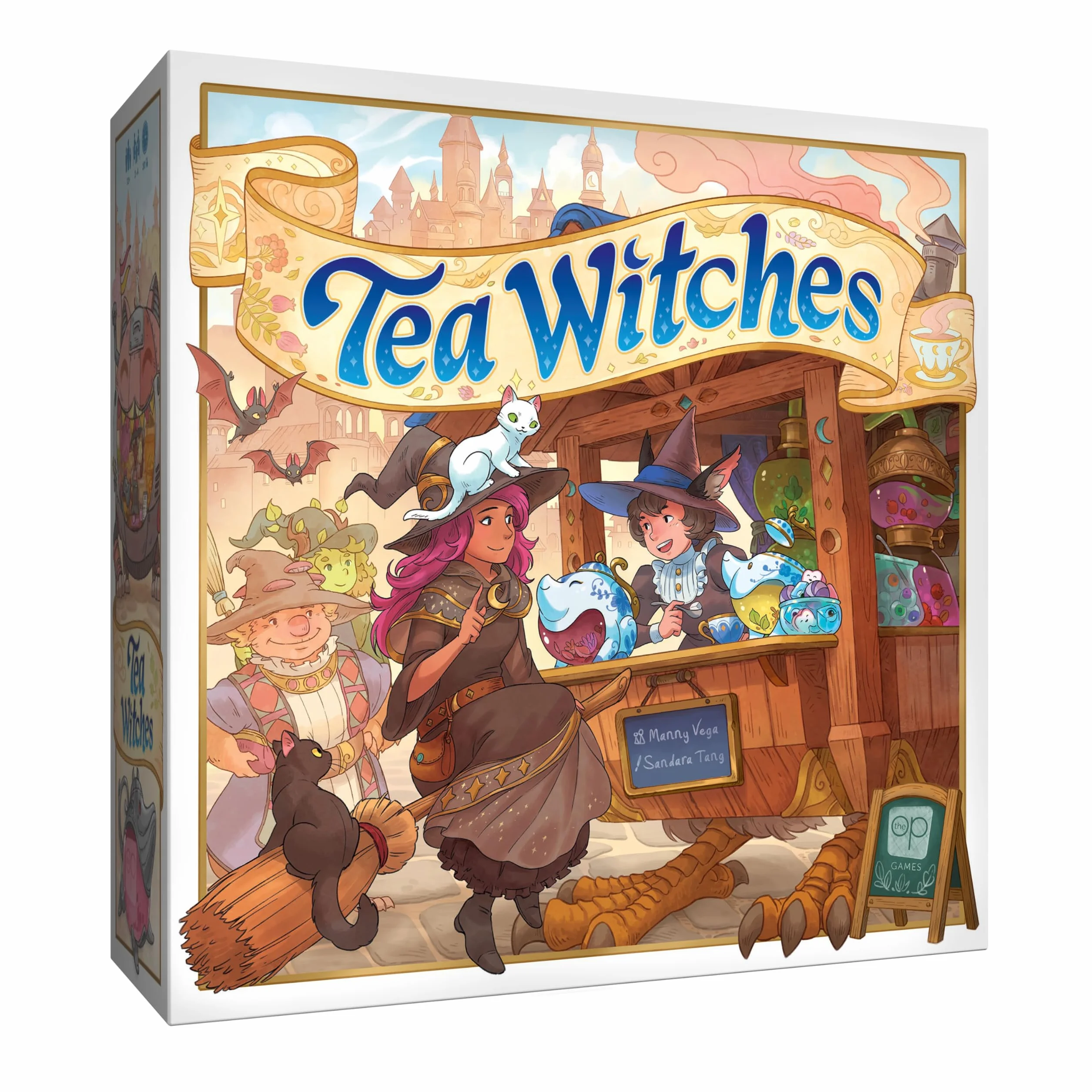 Tea Witches Board Game, Summon Witches & Brew Magical Teas, Strategic Worker Placement, Enchanting Fantasy Artwork by Sandara Tang, Designed by Manny Vega (Flamecraft), 2-4 Players, 30 min/per Player