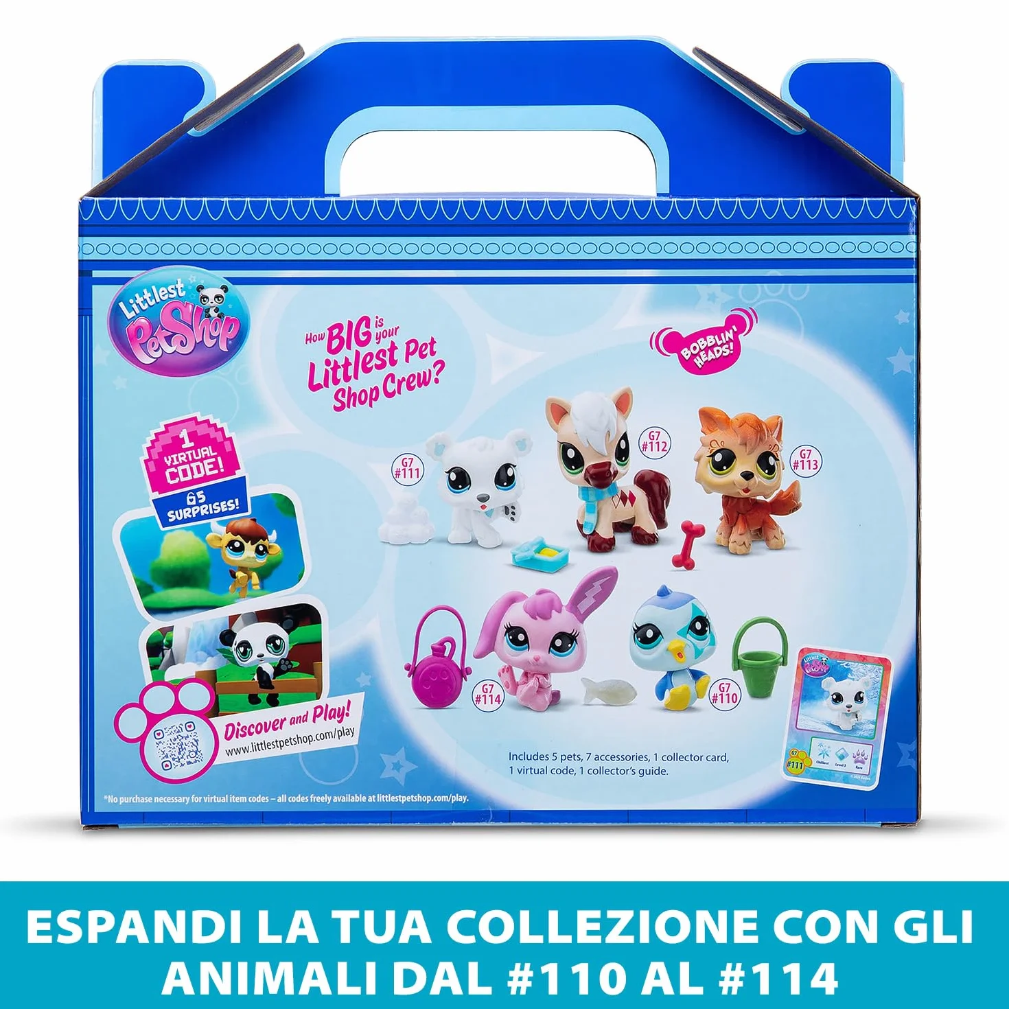 Bandai - Littlest Pet Shop - Zestaw kolekcjonerski Motyw Góry Zima 5 Zwierząt i Akcesoria - Oficjalna licencja Pet Shop - Zestaw zabawek Mini Słodkie Zwierzęta Figurki - Zabawka dla dzieci 4 lata i +