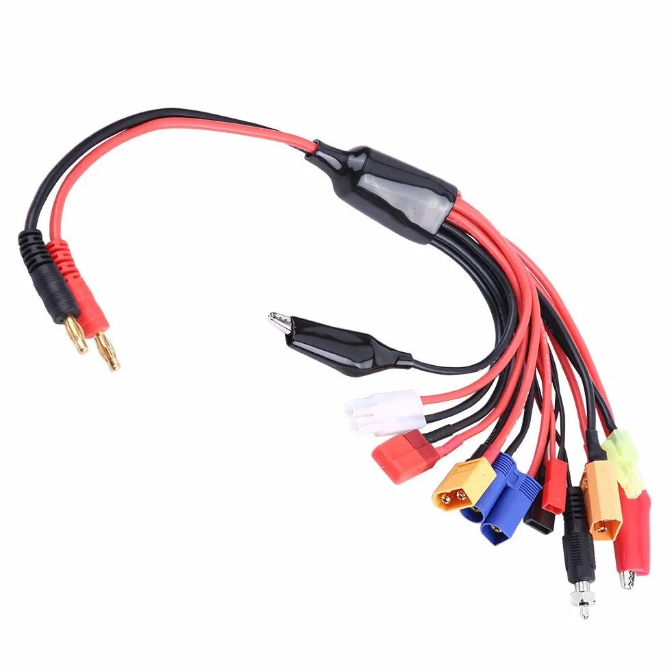 11 w 1 RC Kabel ładowarki Lipo, adapter do wielu wtyczek ładowarki Kabel do ładowania konwertera z wtyczką bananową 4 mm
