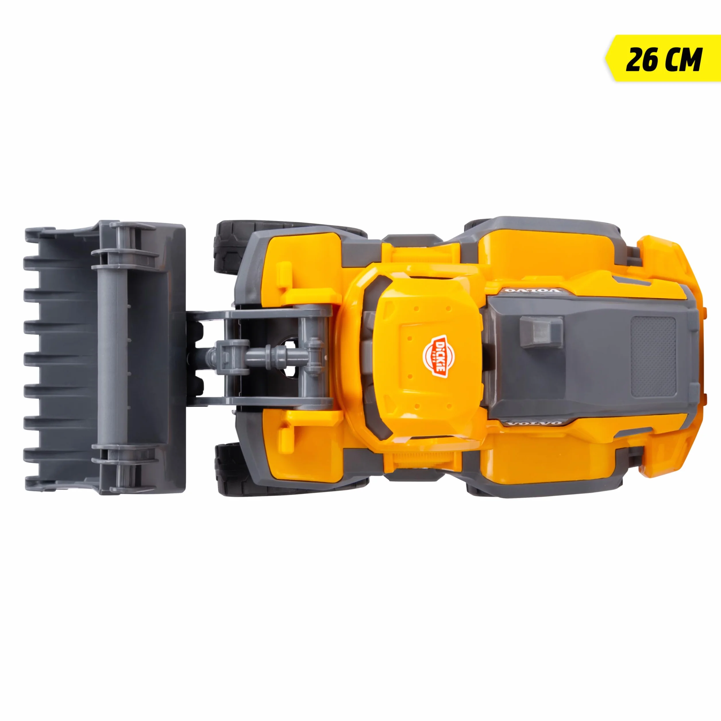 Dickie Toys - Volvo Tough Loader (26 cm) – koparka do zabawek dla dzieci od 3 lat z wolnym biegiem i ruchomą łopatą, nadaje się jako zabawka do piasku