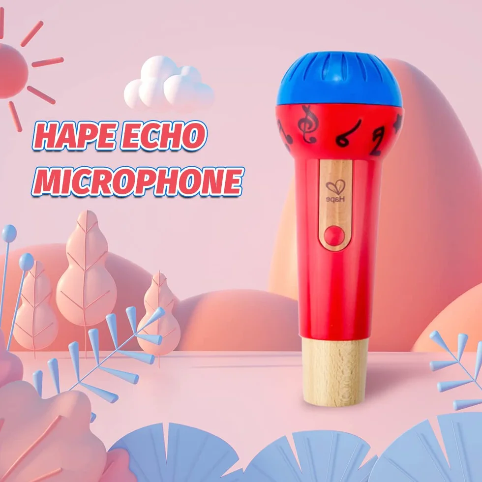 Hape Mighty Echo Microphone , Battery-Free Voice Amplifying Microphone Toy for Kids 1 Year and Up