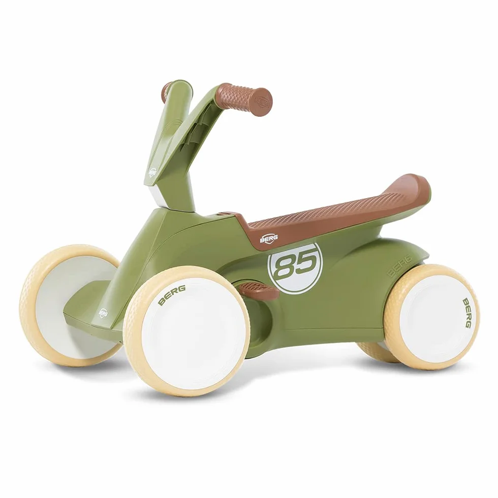 Berg GO² Samochód zjeżdżalniowy 2 w 1 w stylu retro, zielony | ślizgacz i rowerek biegowy, samochód dziecięcy z rozkładanymi pedałami, gokart, zabawka dla dzieci w wieku 10-30 miesięcy, duży