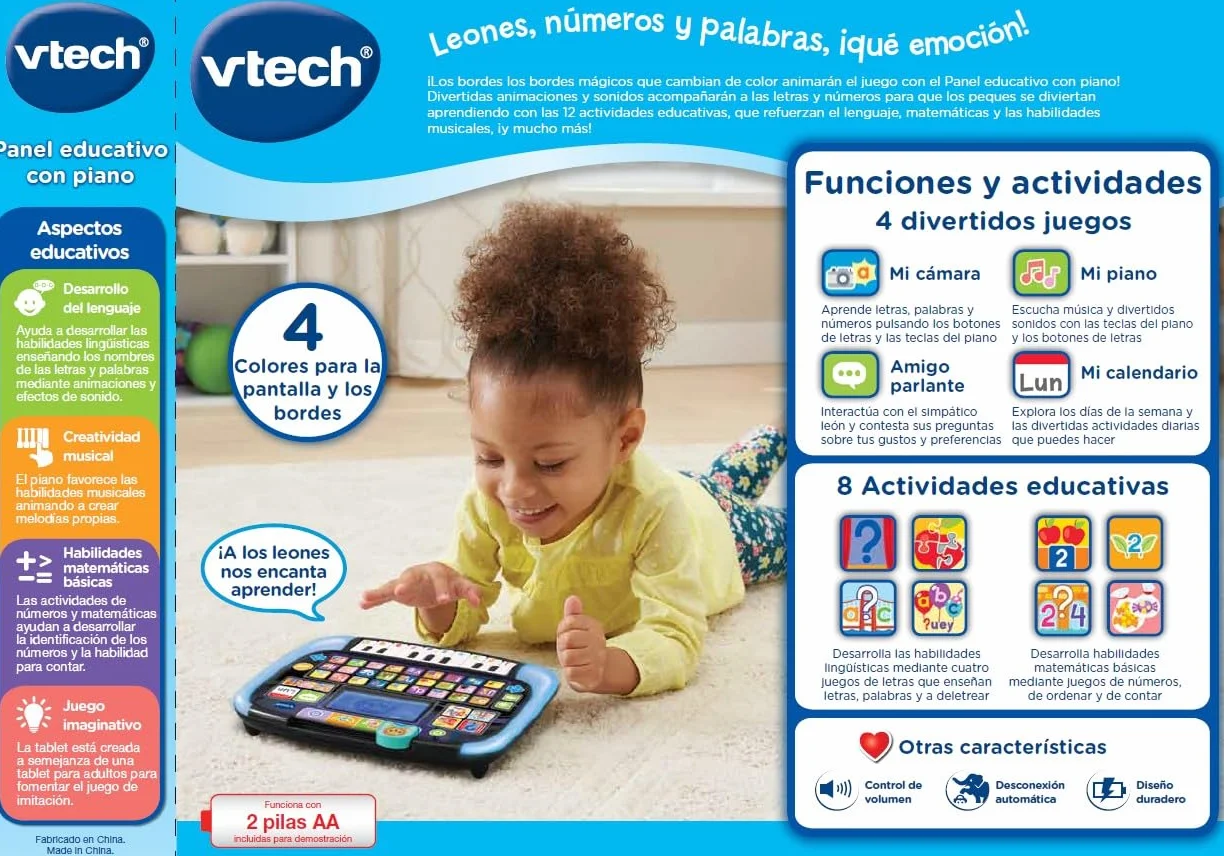 VTech Panel Edukacyjny z tabletem fortepianowym dla dzieci Multi-App, interaktywna zabawka +2 lata
