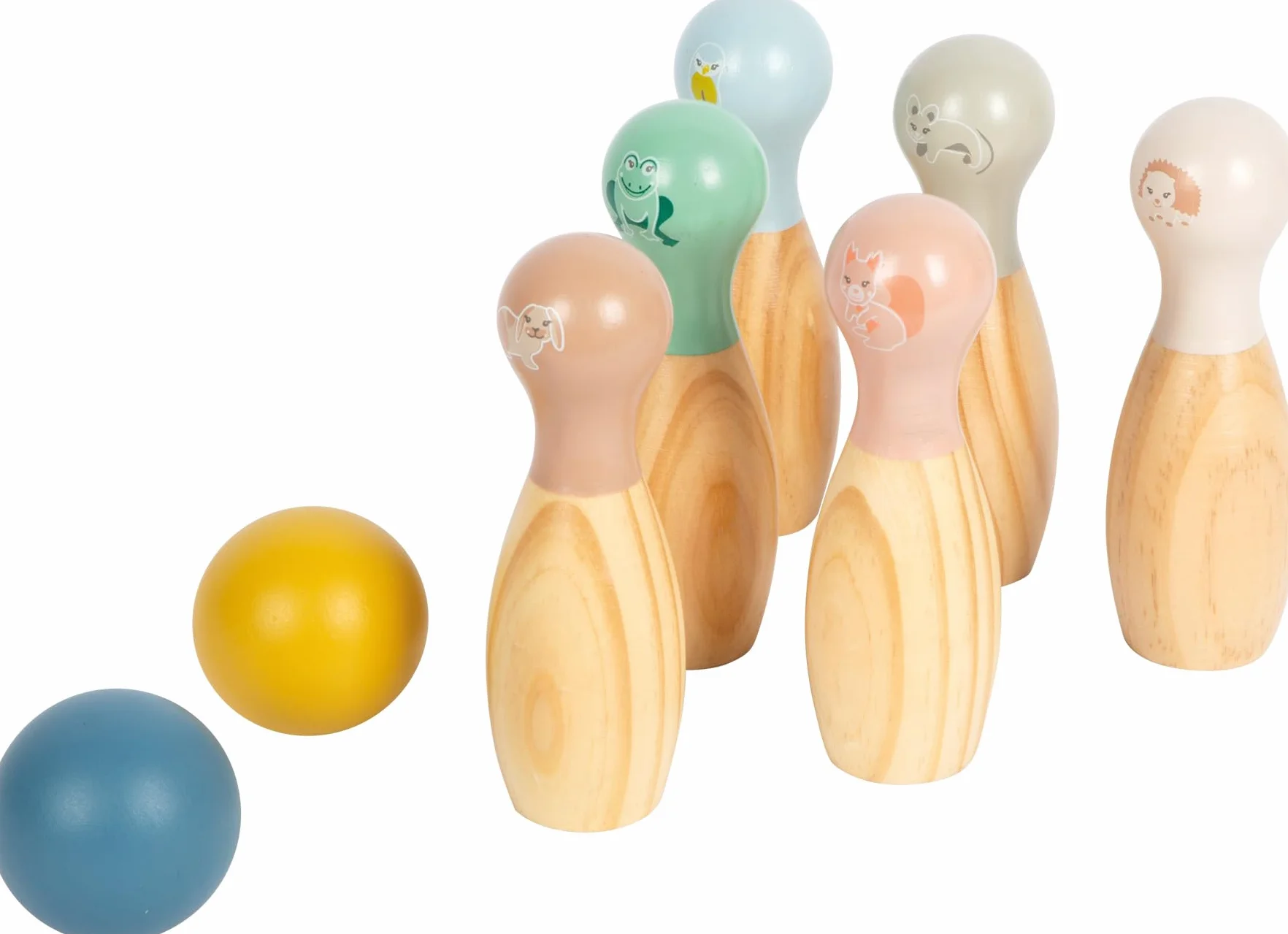 small foot Kręgle 'Garden Buddies' drewno gra w kręgle dla dzieci od 3 lat