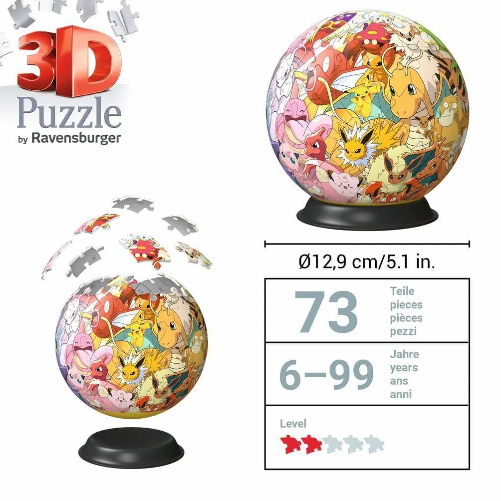 Ravensburger Puzzle 3D Kula Pokemon Postacie