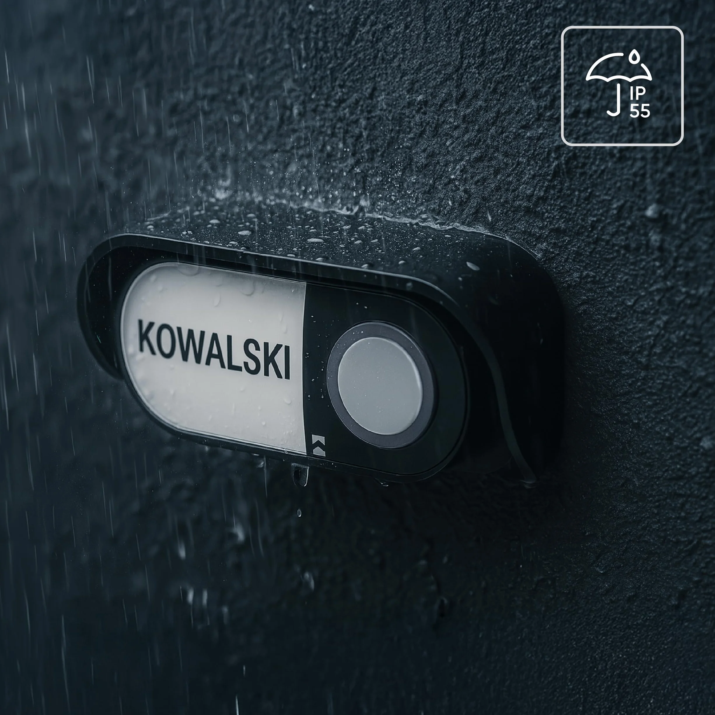 Dzwonek Bezprzewodowy 36 Dźwięków 4 Poziomy Głośności 60-85 dB Zasięg ≤150m Sygnalizacja Optyczno-Dźwiękowa Daszek Ochronny Kolor Czarny IP55 (sieciowy)