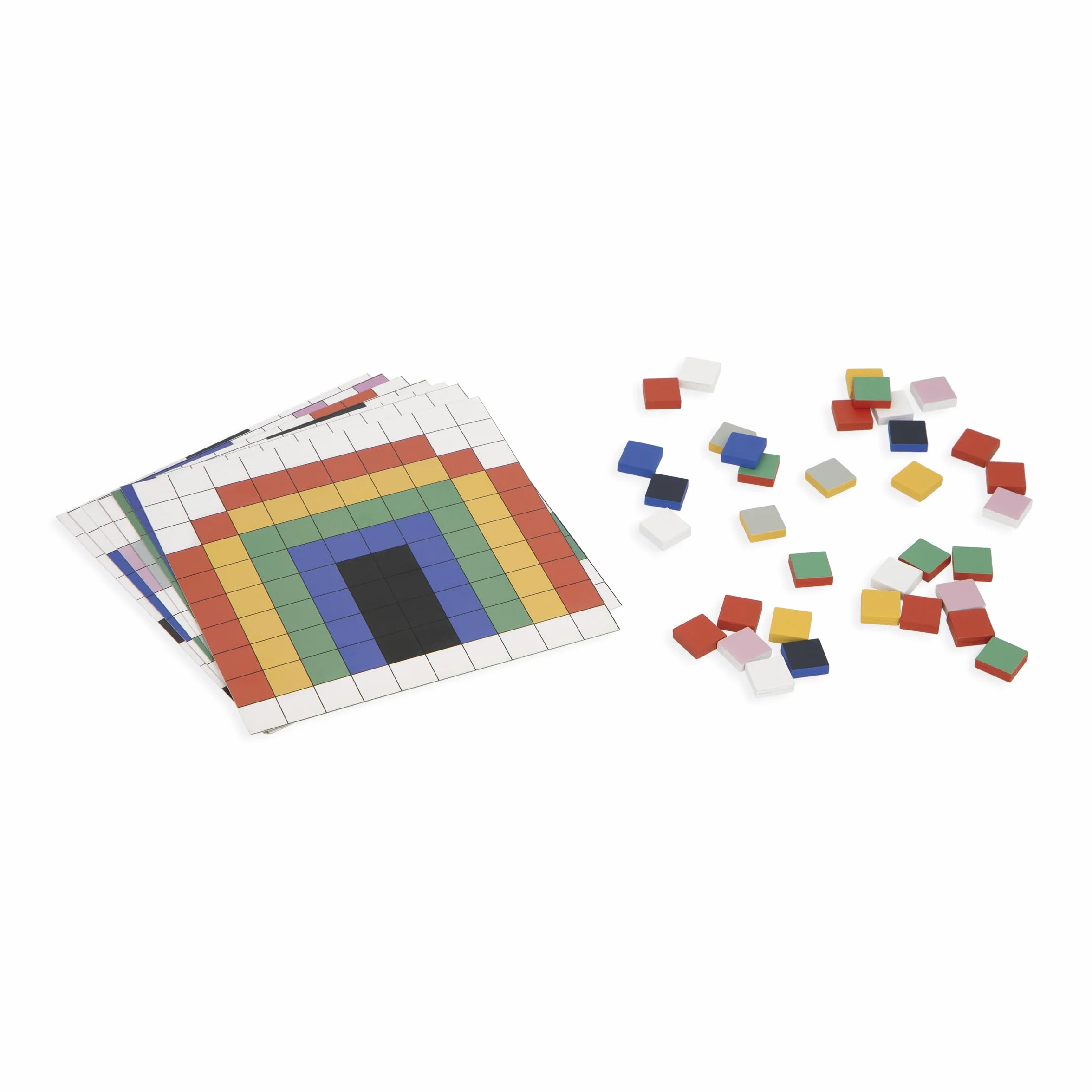 Janod Symétrie & Codage-4 Modes de Jeu-12 Modes à Reproduceire-Idéal Préparation Maternelle et Petite Section Zabawka edukacyjna dla dzieci - wyprodukowana z drewna FSCTM - od 5 lat - J05093, J05093