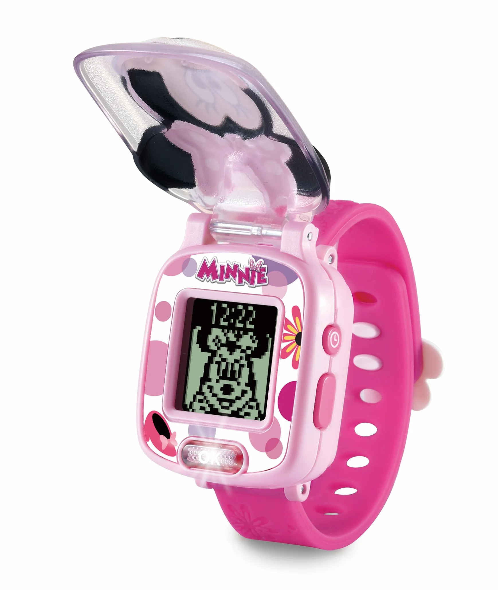 VTech Minnie's zegarek edukacyjny – zegarek dla dzieci z cyfrowym wyświetlaczem, stoperem, budzikiem i grami edukacyjnymi, dla dzieci w wieku 3-6 lat