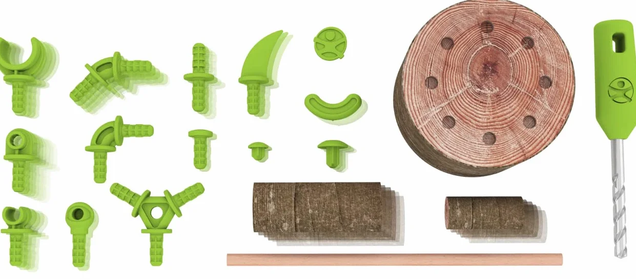 HABA - Terra Kids Connectors - Zestaw podstawowy II - Gra outdoorowa - 8 lat i więcej - 306307, kremowy/jasnobrązowy