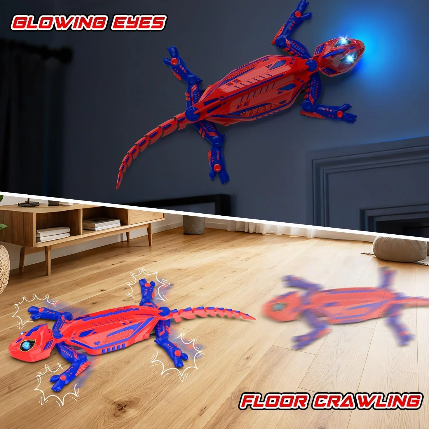 Mieryd Gecko sterowany radiowo, pilot zdalnego sterowania z oczami LED, pająk RC robot zabawka dla dzieci, interaktywny spacerowicz, który wspina się po ścianie, kreatywna gra, prezent urodzinowy dla