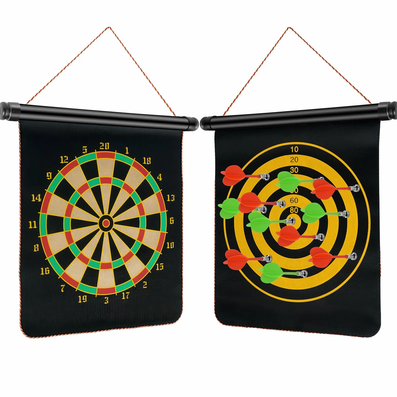 flintronic Magnetyczna gra planszowa do rzutek dla dzieci, 12"/15"/17" wisząca tablica do rzutki dla dzieci z 14 rzutkami, do rodzinnych gier wewnątrz i na zewnątrz