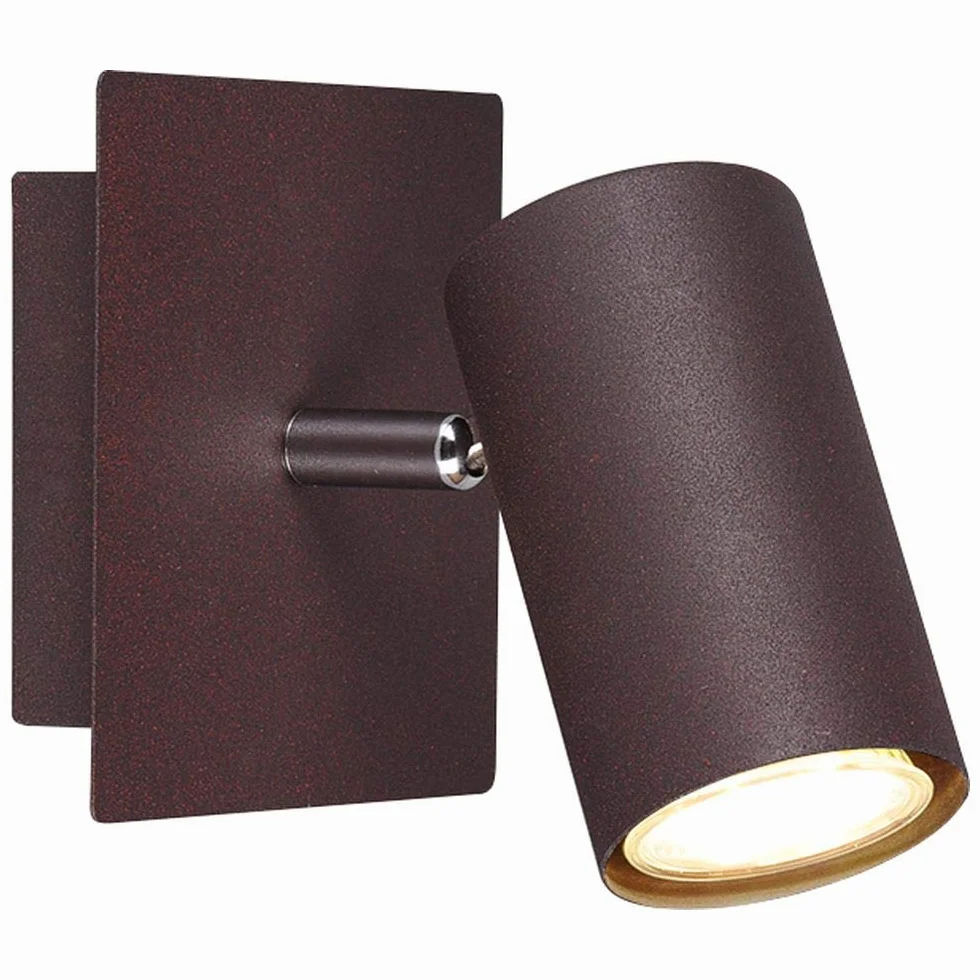 Trio Leuchten Lampa punktowa ścienna Marley 802400124, metal w kolorze rdzy, punktowa ścienna 1-żarówkowa, bez 1 x GU10