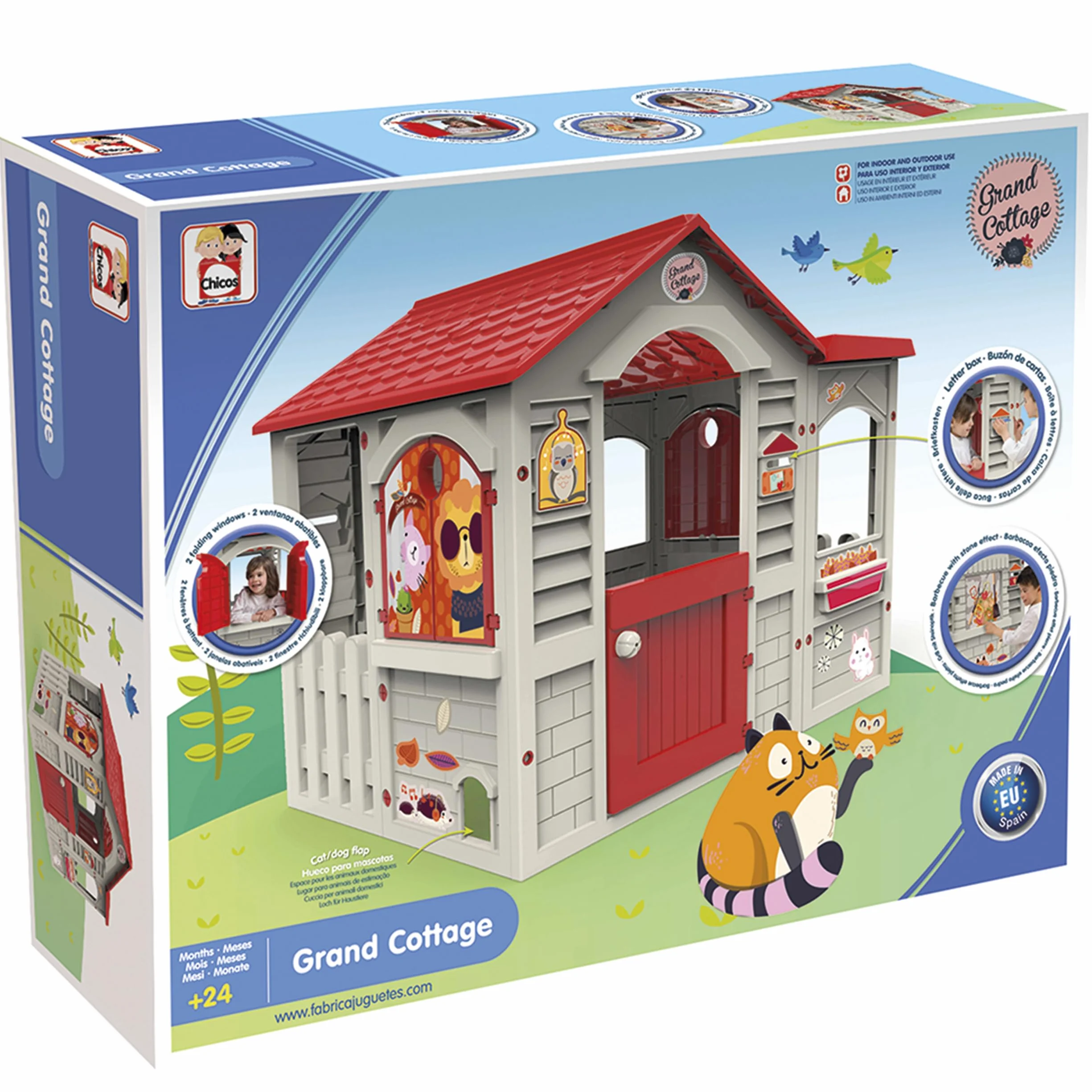 Chicos - Grand Cottage XL | domek do zabawy dla dzieci na świeżym powietrzu | domek do zabawy dla chłopców i dziewczynek od 2 lat | domek ogrodowy dla dzieci (89627)
