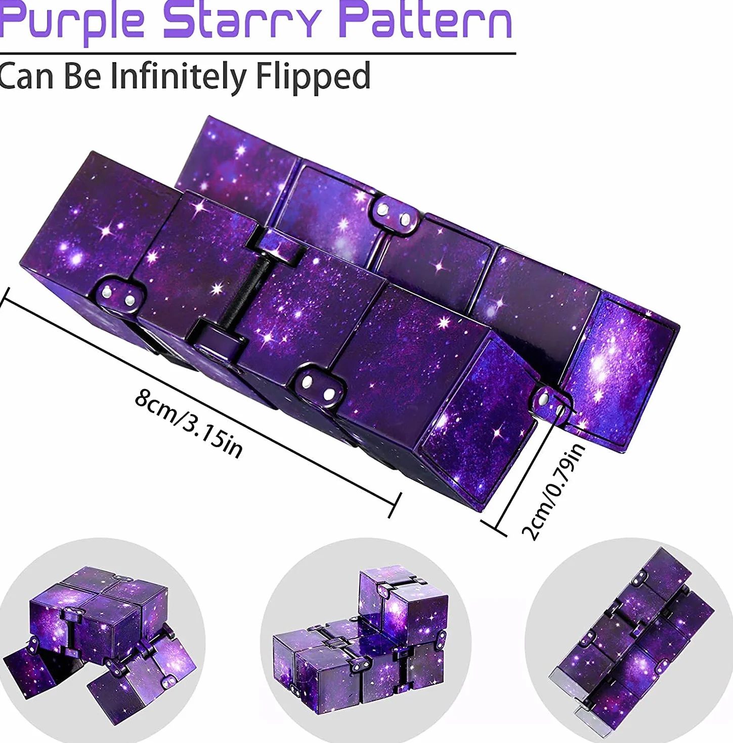 Infinity Cube, nieskończona kostka, zabawka Fidget antystresowa, do łagodzenia stresu i lęku relaksująca (fioletowa)