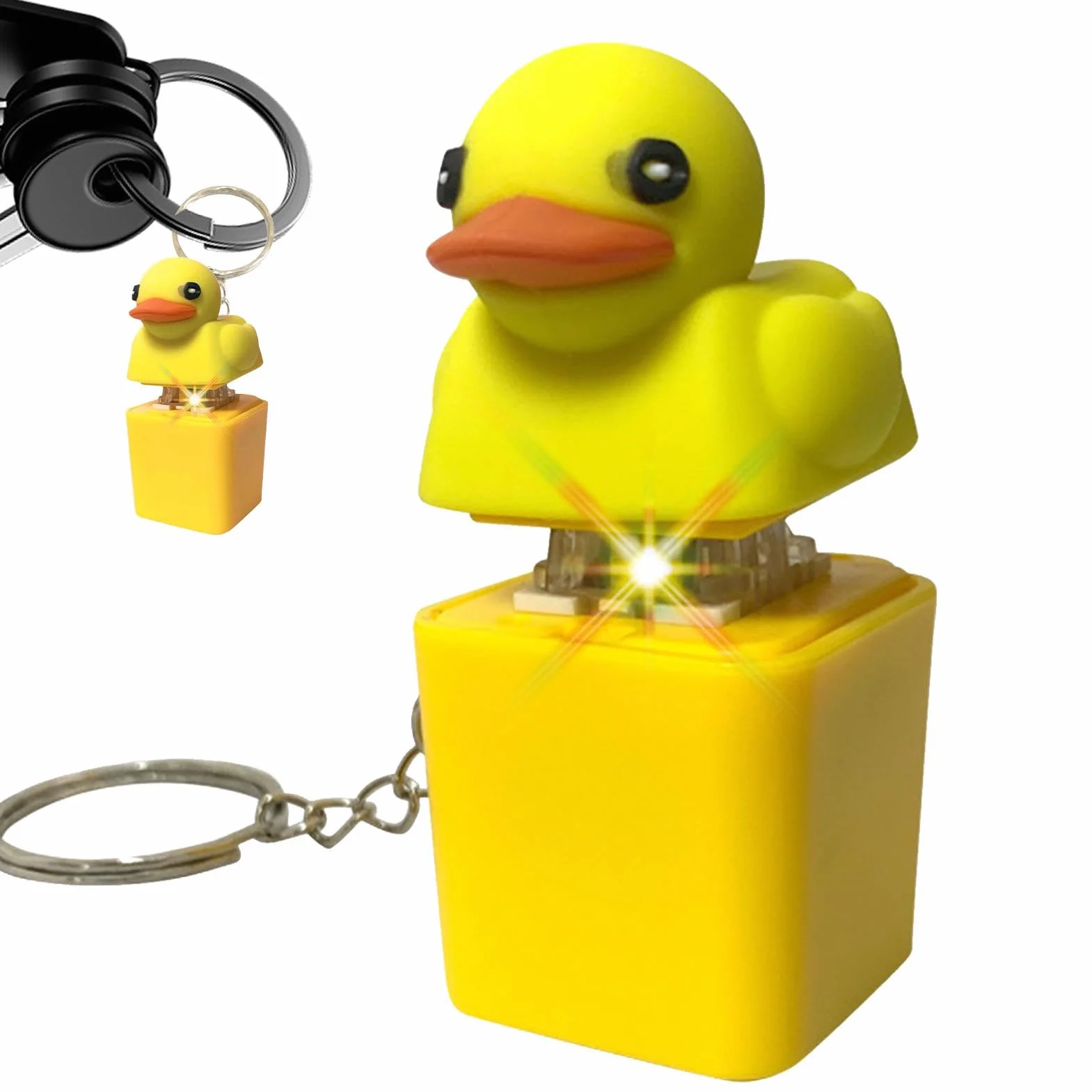 Quacky Duck Fidget Zabawka sensoryczna do redukcji stresu, klawisz klawiatury, nasadki na klawiaturę, zabawka łagodząca niepokój, klik fidget click, brelok do kluczy, redukcja stresu, piszcząca